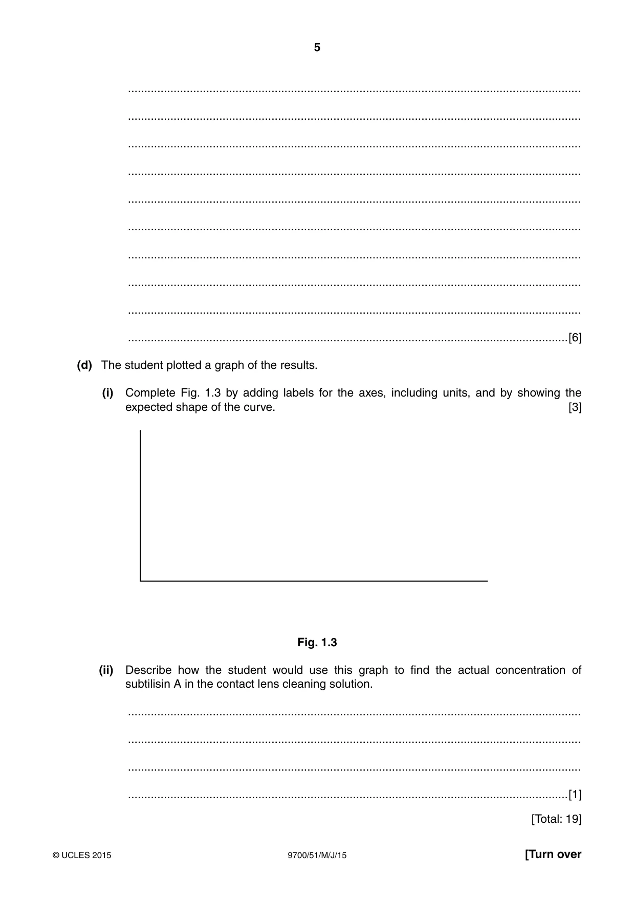 Cambridge A Level Biology 9700 2015 May/June Paper 5 · Variant 1 question paper, page 5 of 8