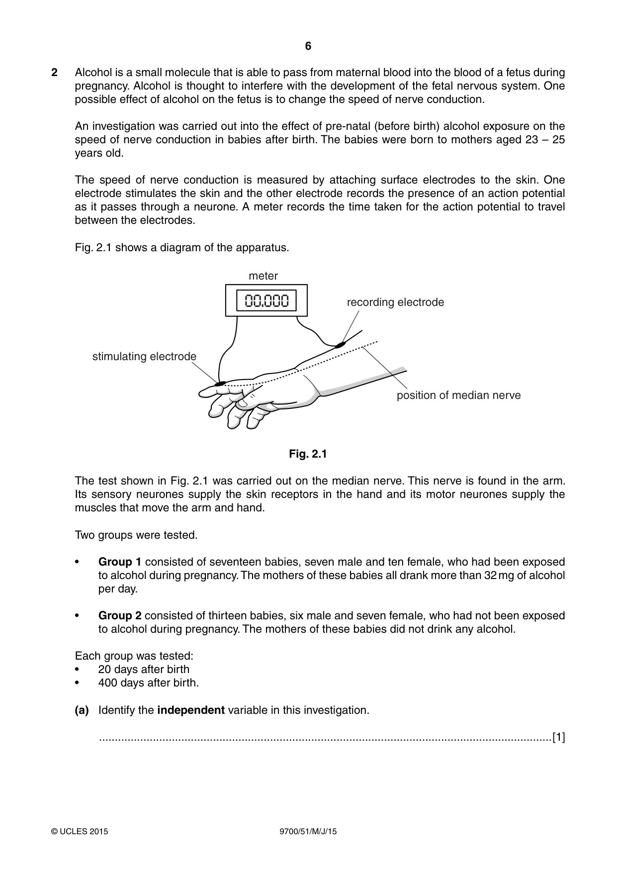 Cambridge A Level Biology 9700 2015 May/June Paper 5 · Variant 1 question paper, page 6 of 8