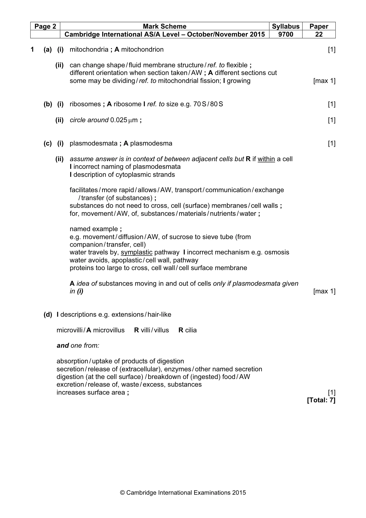 Mark scheme, page 3 of 11