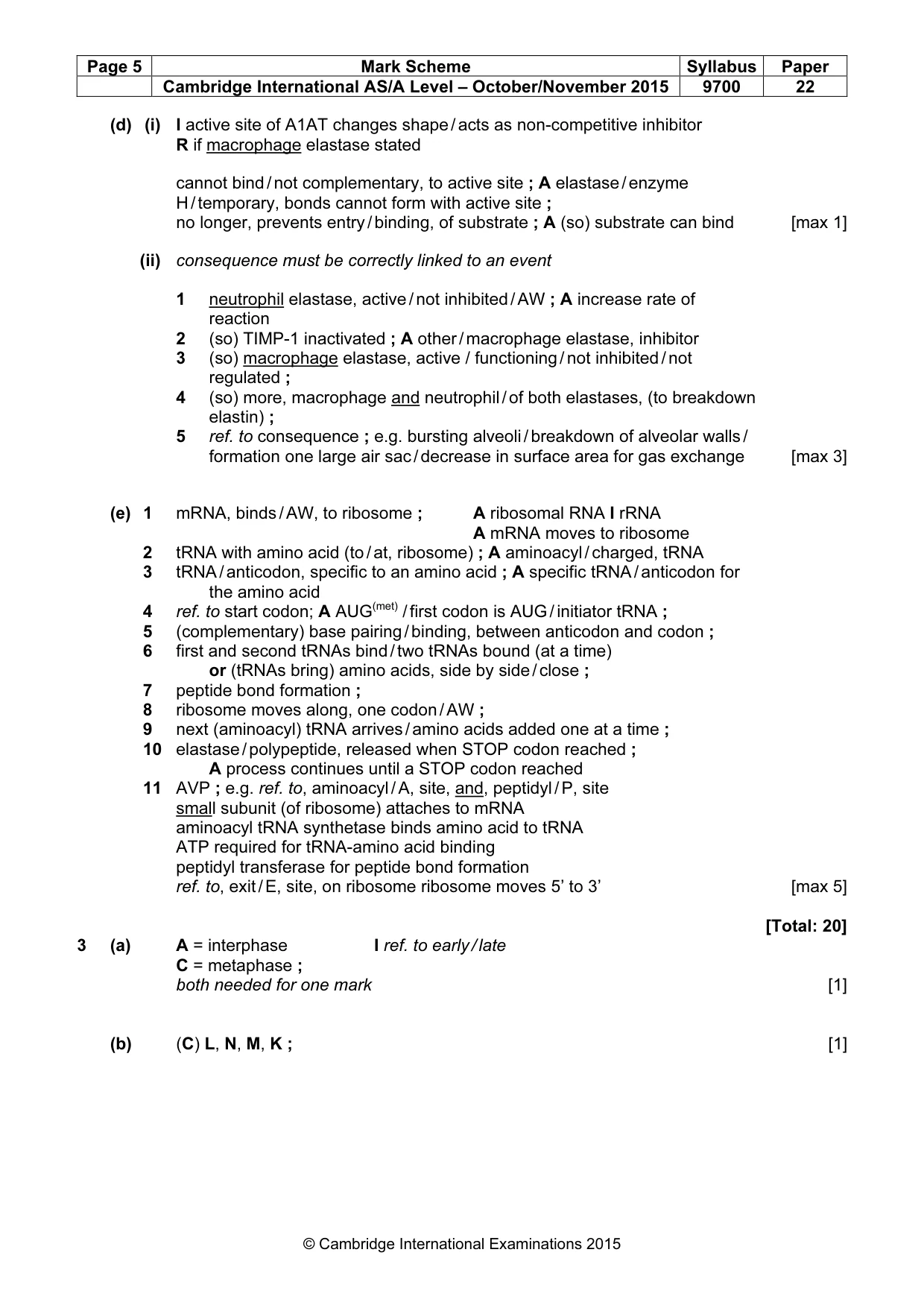 Mark scheme, page 6 of 11