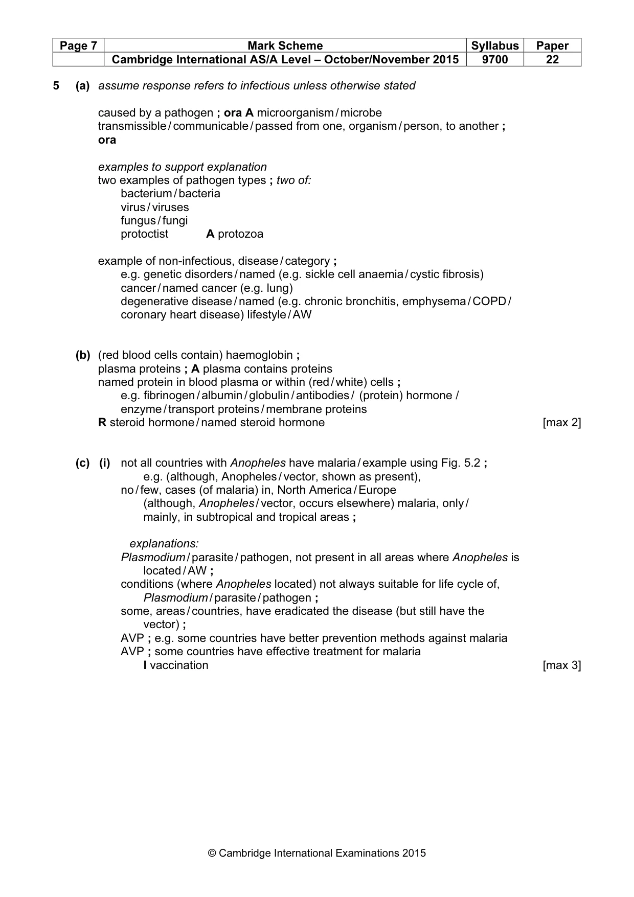 Mark scheme, page 8 of 11