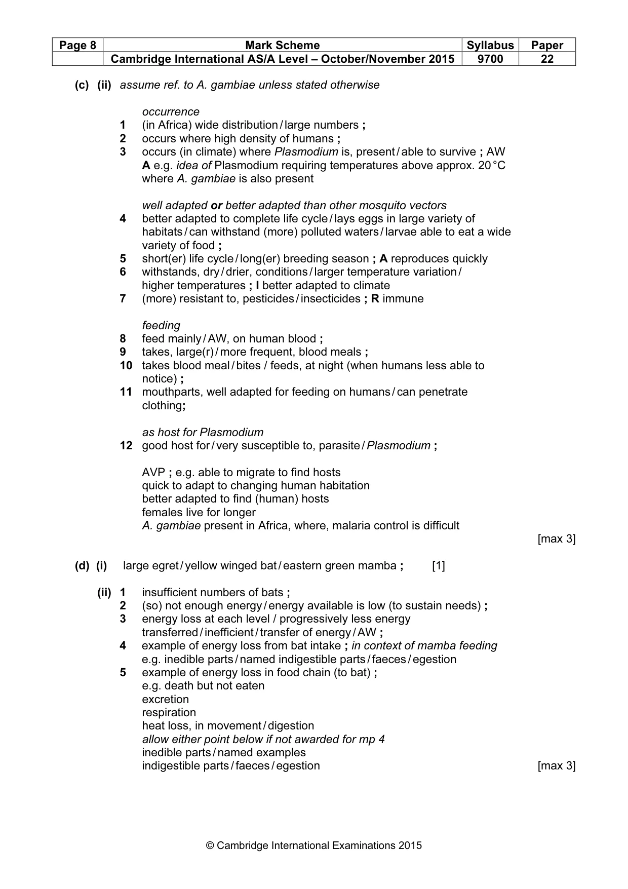 Mark scheme, page 9 of 11