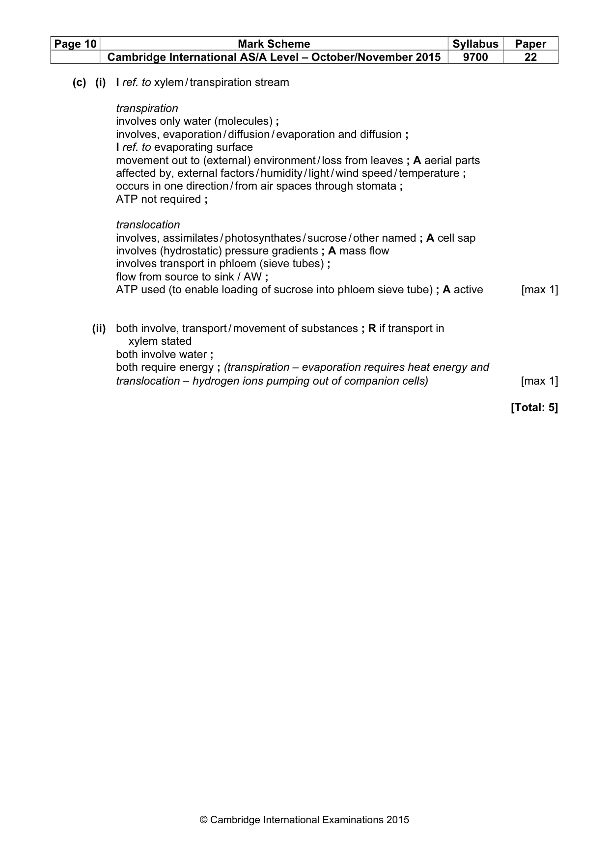 Mark scheme, page 11 of 11