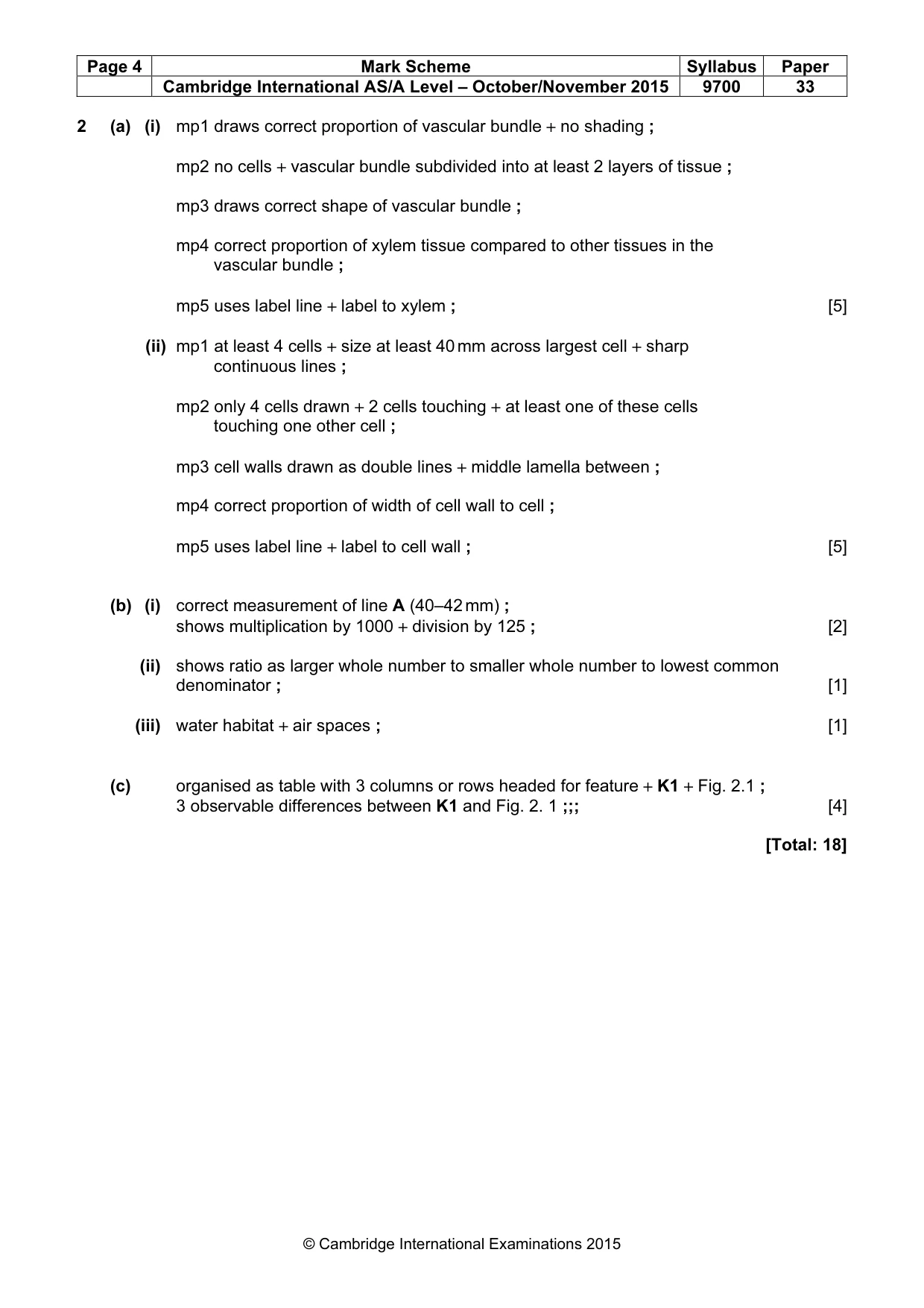 Mark scheme, page 4 of 4