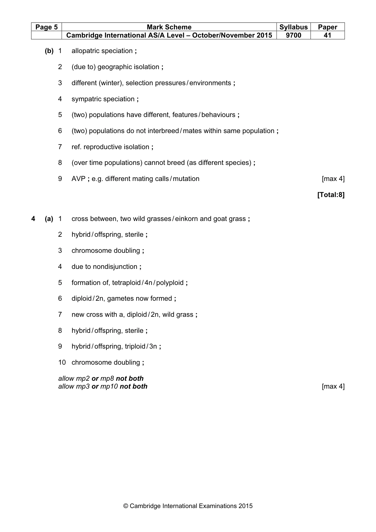 Mark scheme, page 5 of 12