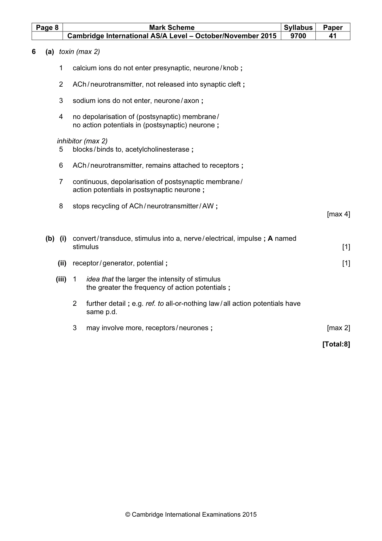 Mark scheme, page 8 of 12