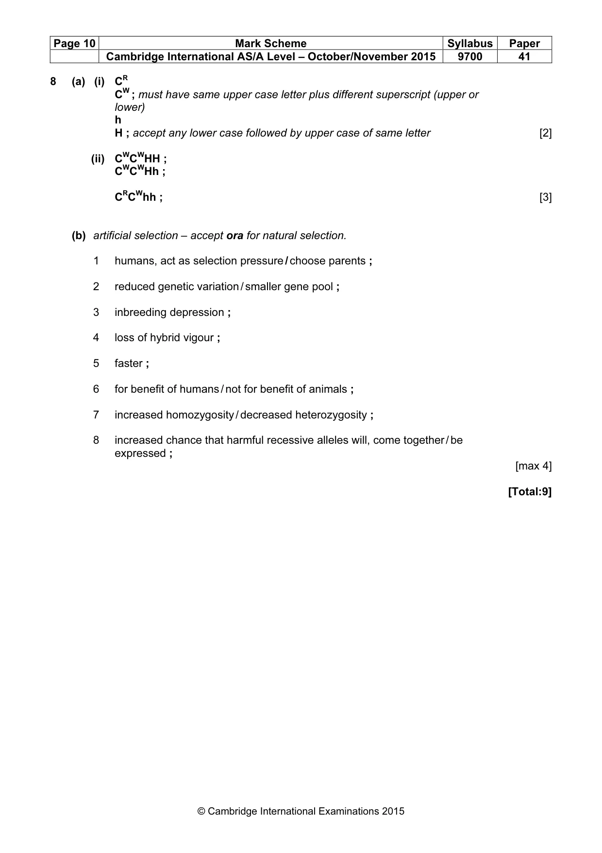 Mark scheme, page 10 of 12