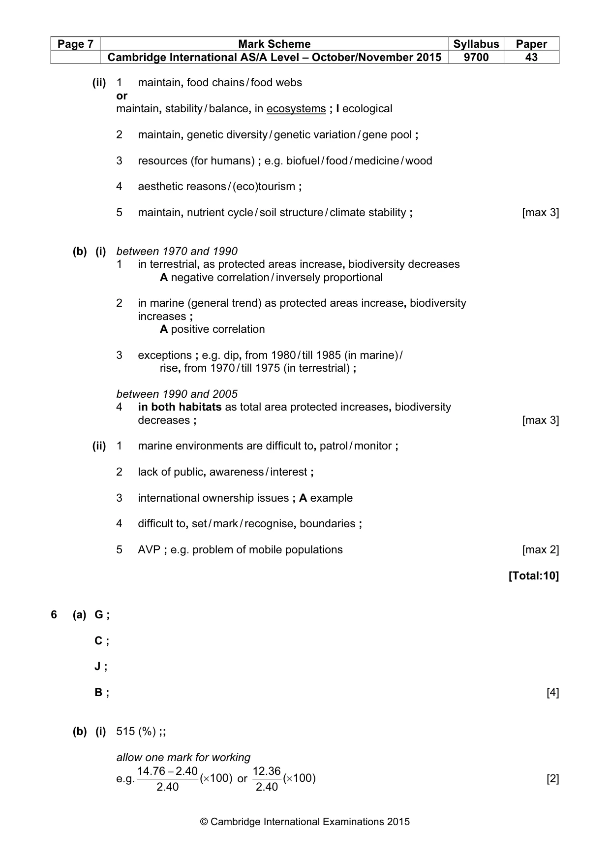 Mark scheme, page 7 of 12