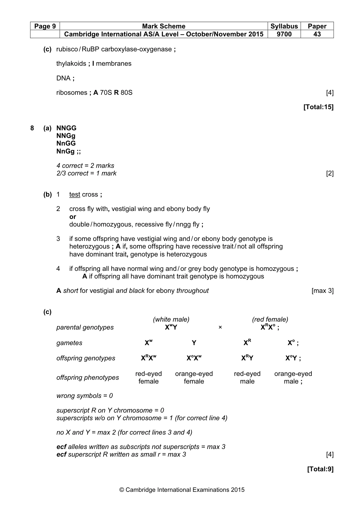 Mark scheme, page 9 of 12