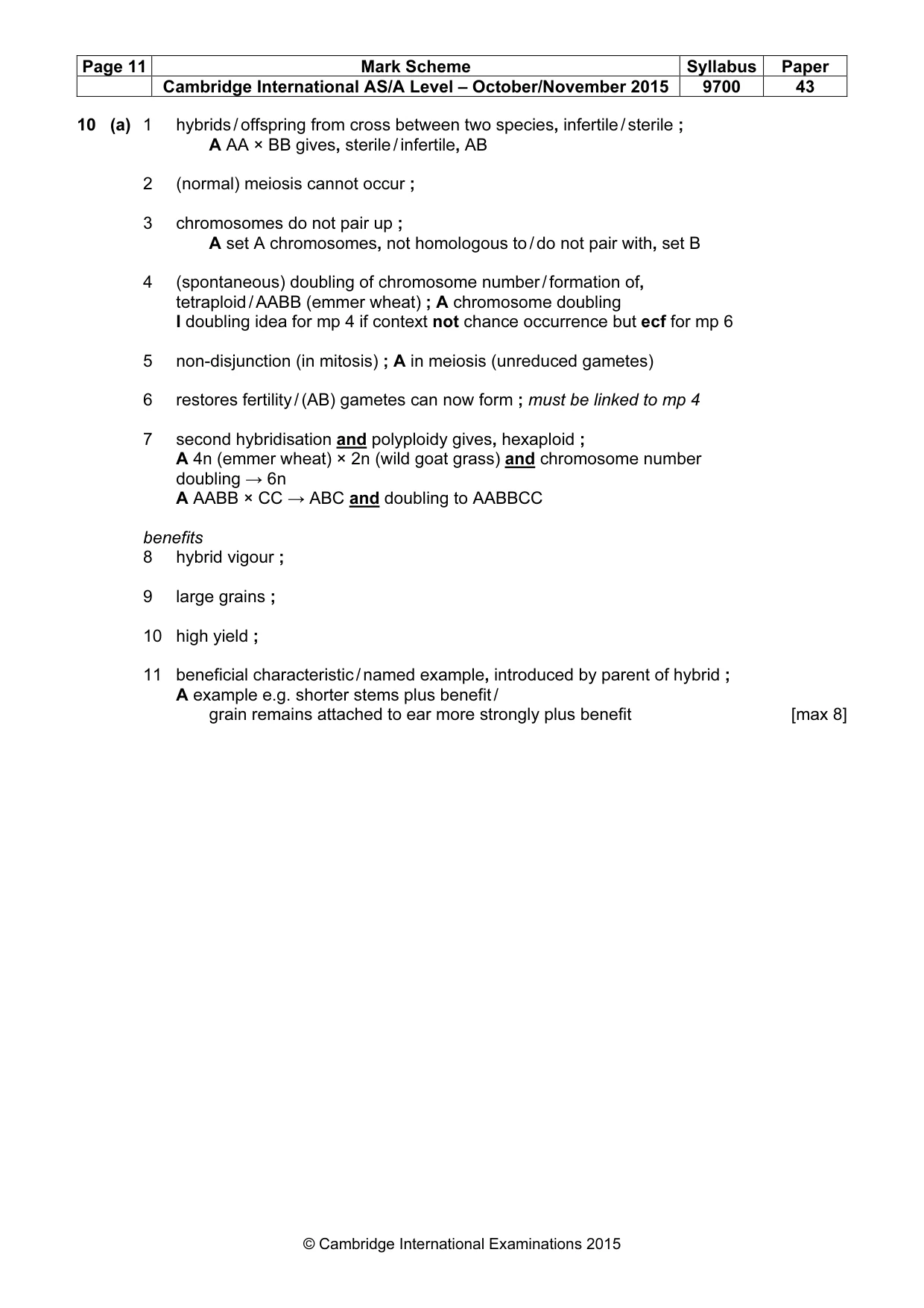 Mark scheme, page 11 of 12