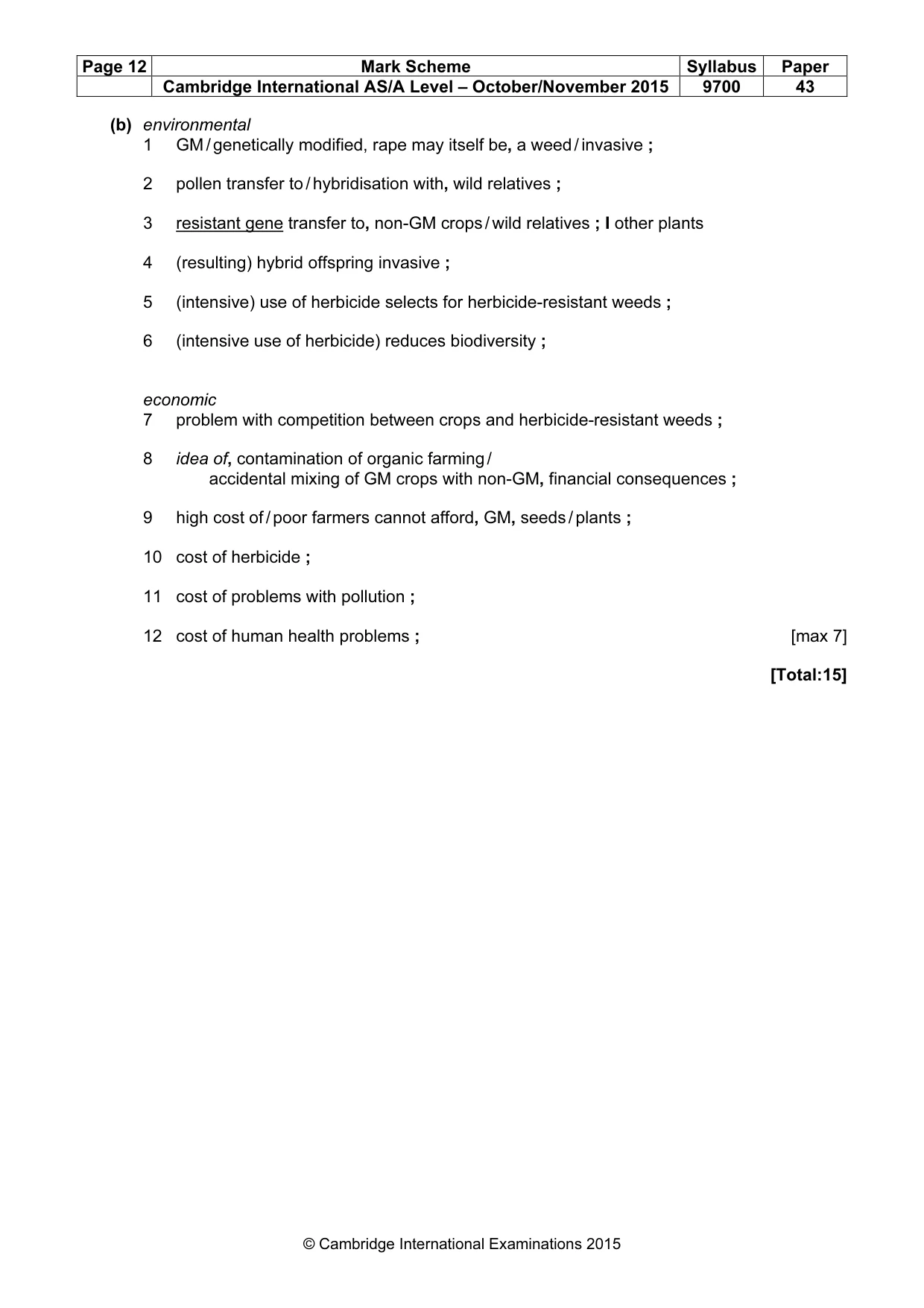 Mark scheme, page 12 of 12