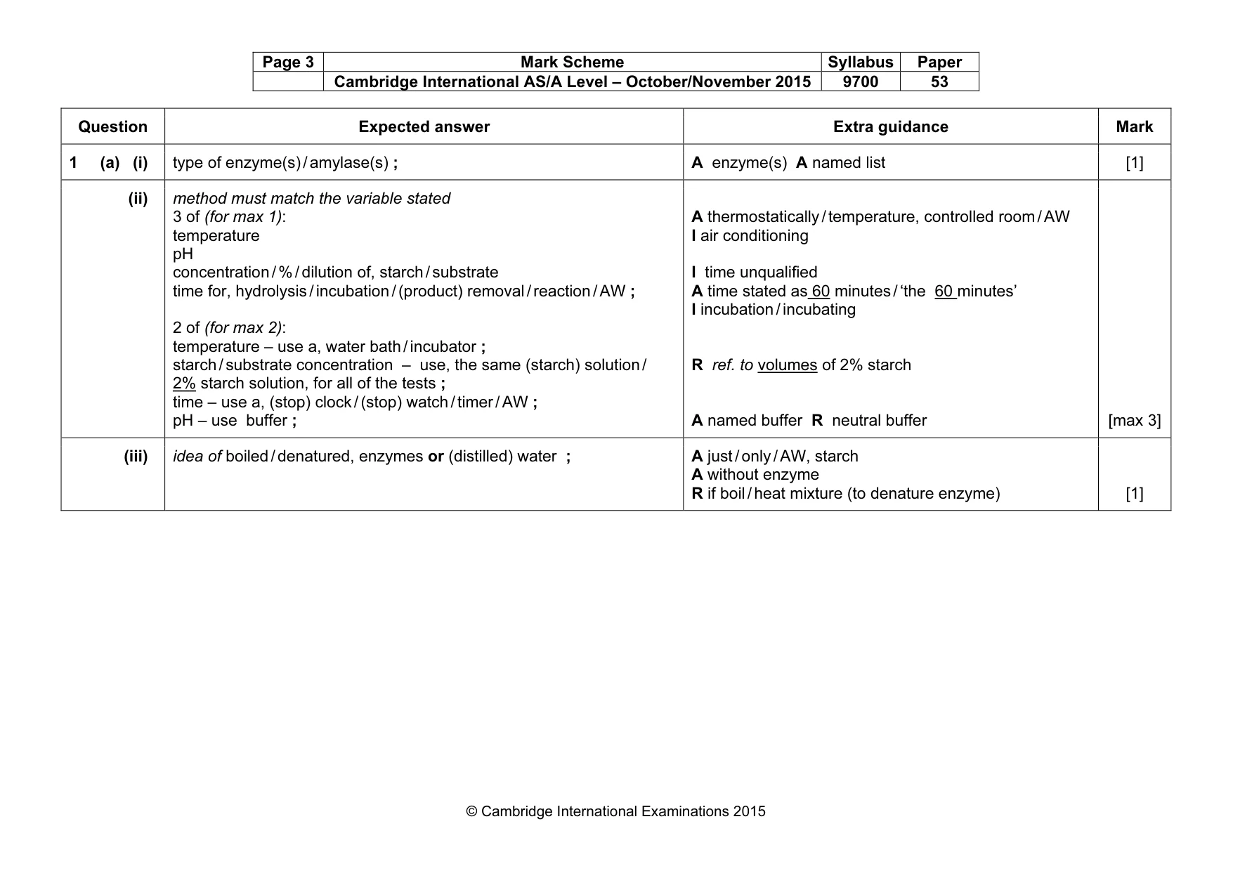 Mark scheme, page 3 of 9