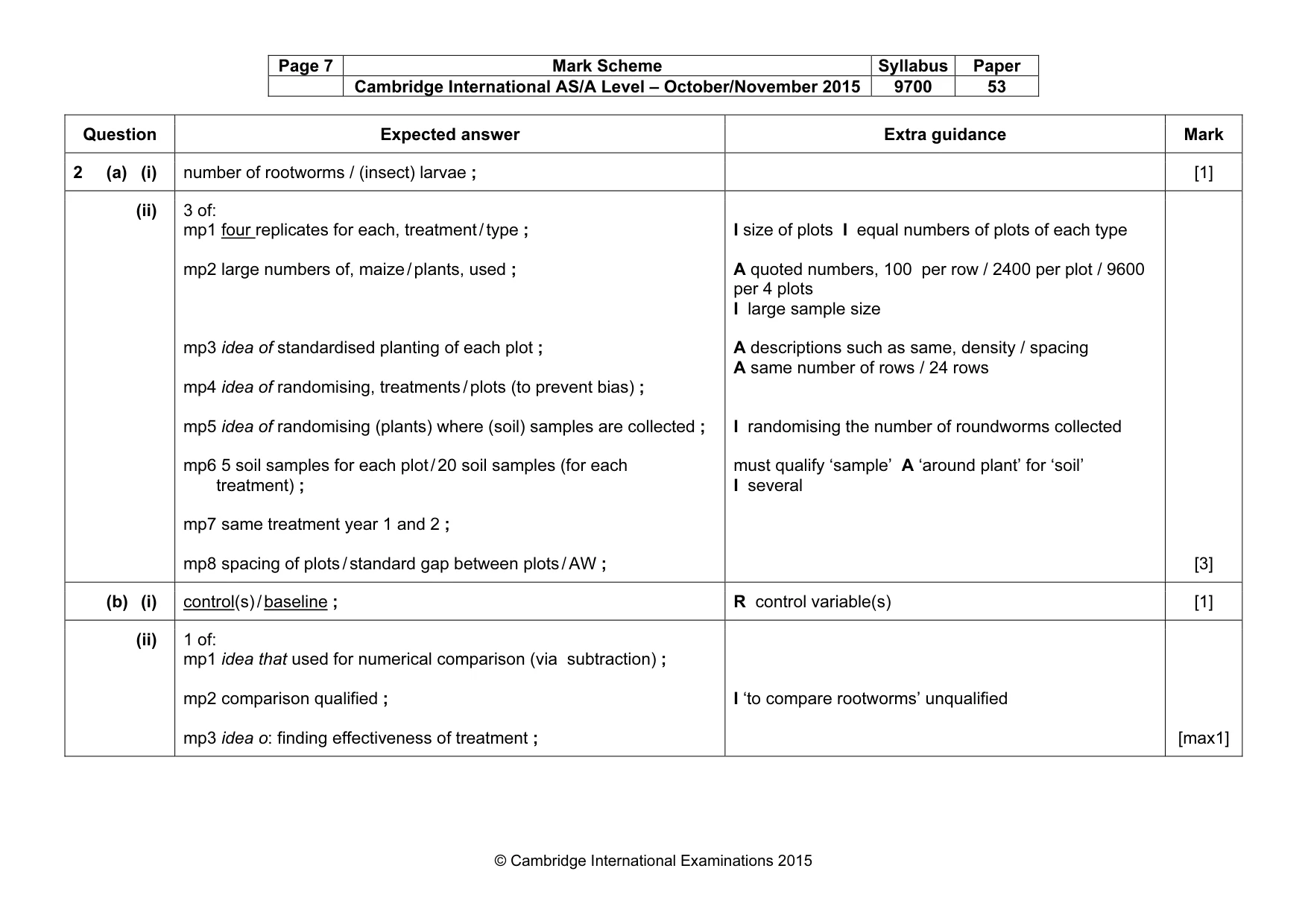Mark scheme, page 7 of 9