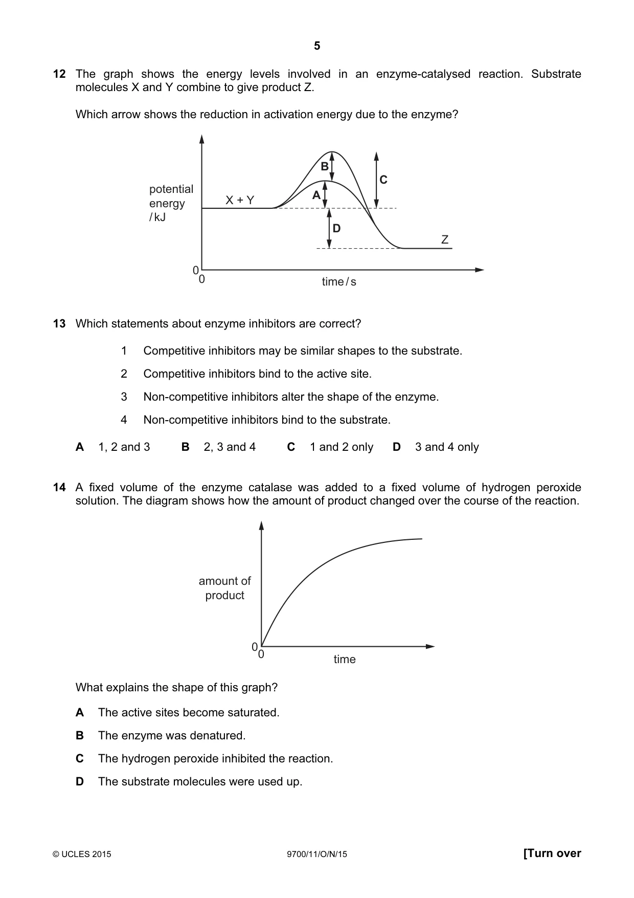 Cambridge A Level Biology 9700 2015 Oct/Nov Paper 1 · Variant 1 question paper, page 5 of 16