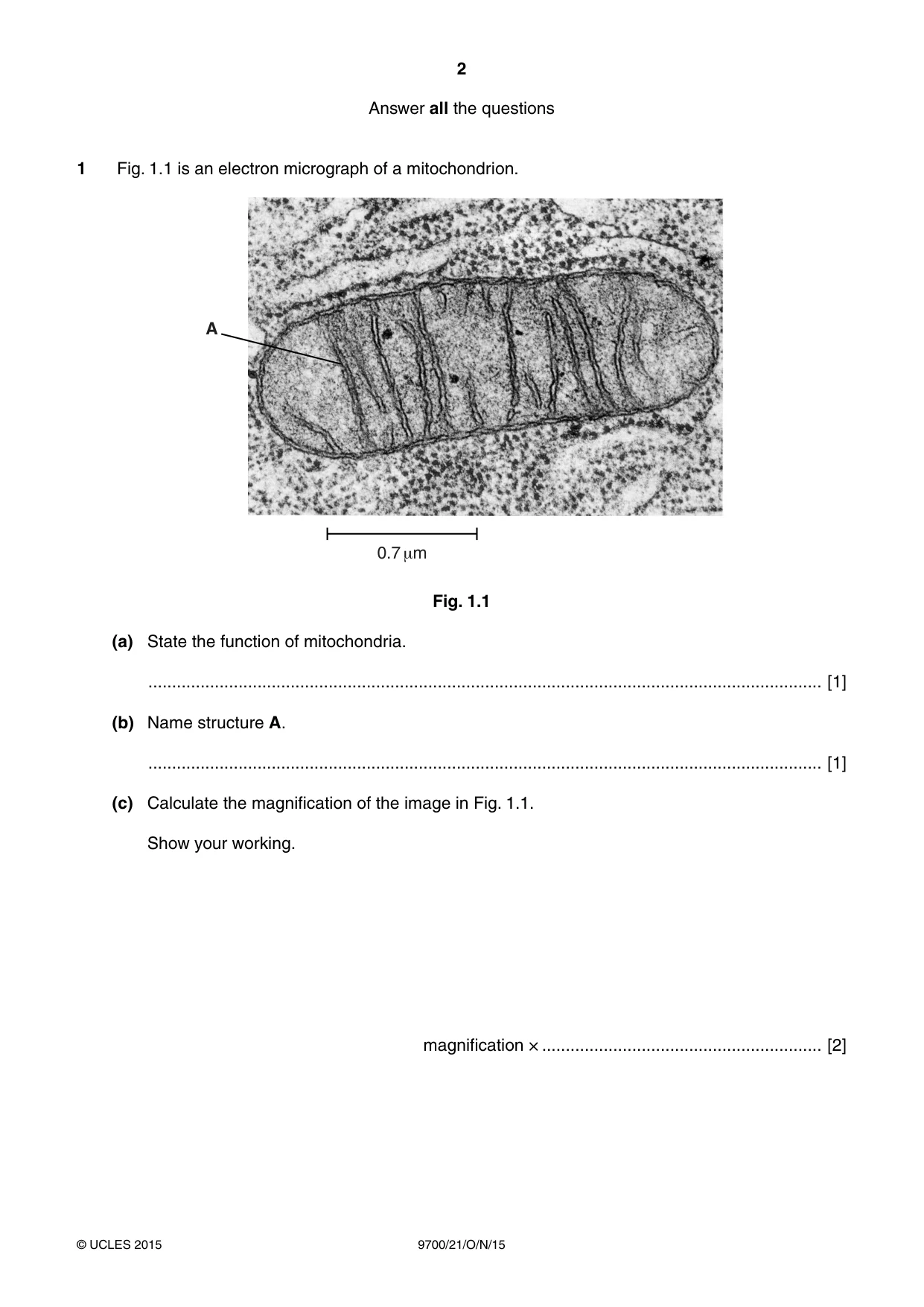 Cambridge A Level Biology 9700 2015 Oct/Nov Paper 2 · Variant 1 question paper, page 2 of 16