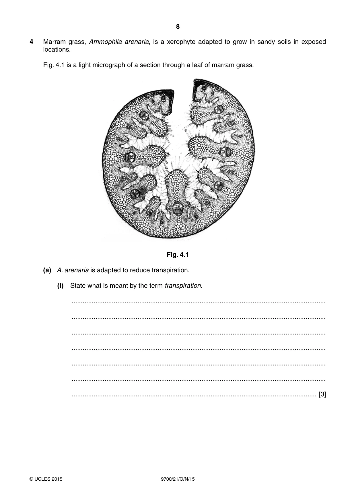 Cambridge A Level Biology 9700 2015 Oct/Nov Paper 2 · Variant 1 question paper, page 8 of 16