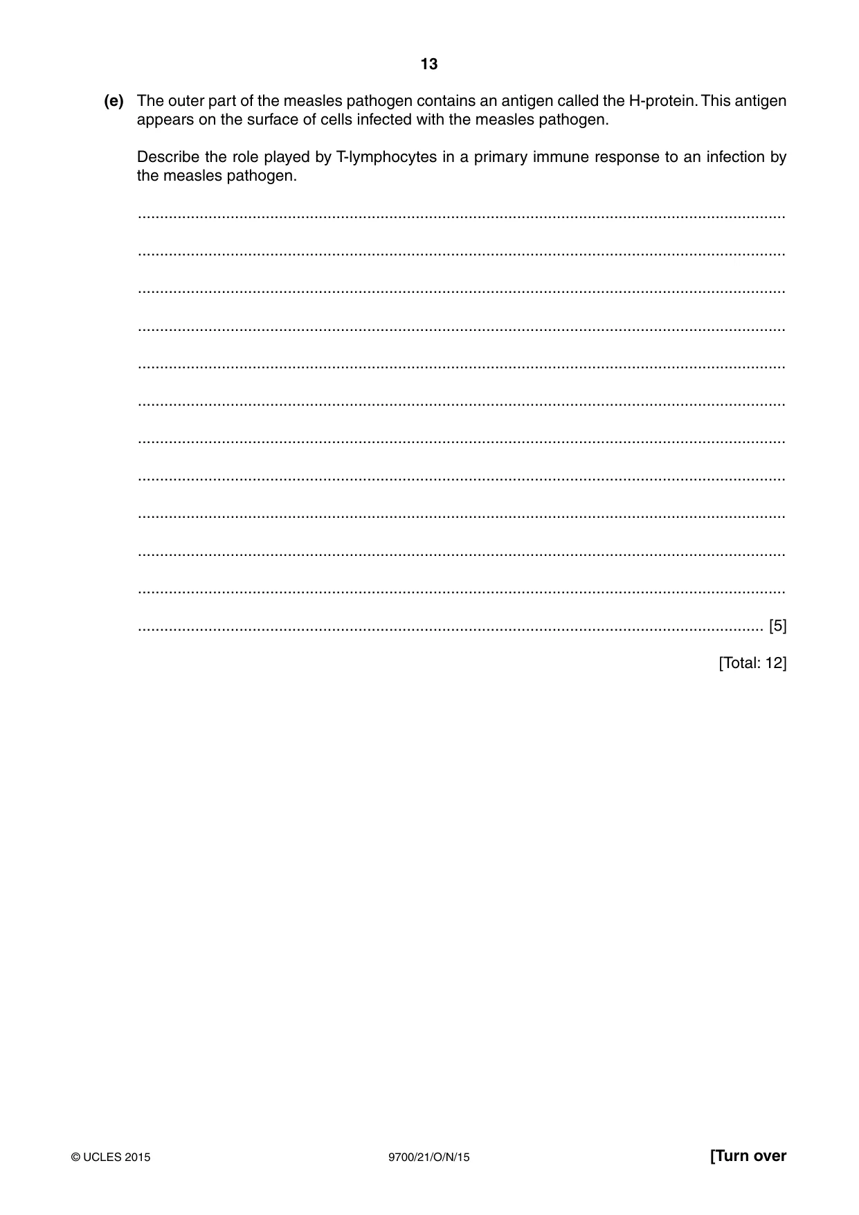Cambridge A Level Biology 9700 2015 Oct/Nov Paper 2 · Variant 1 question paper, page 13 of 16