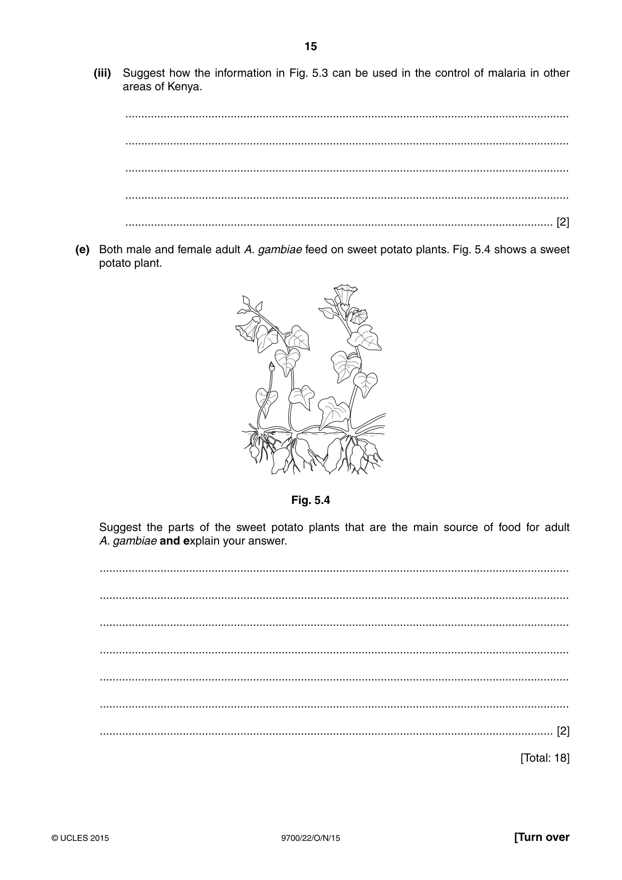 Cambridge A Level Biology 9700 2015 Oct/Nov Paper 2 · Variant 2 question paper, page 15 of 16