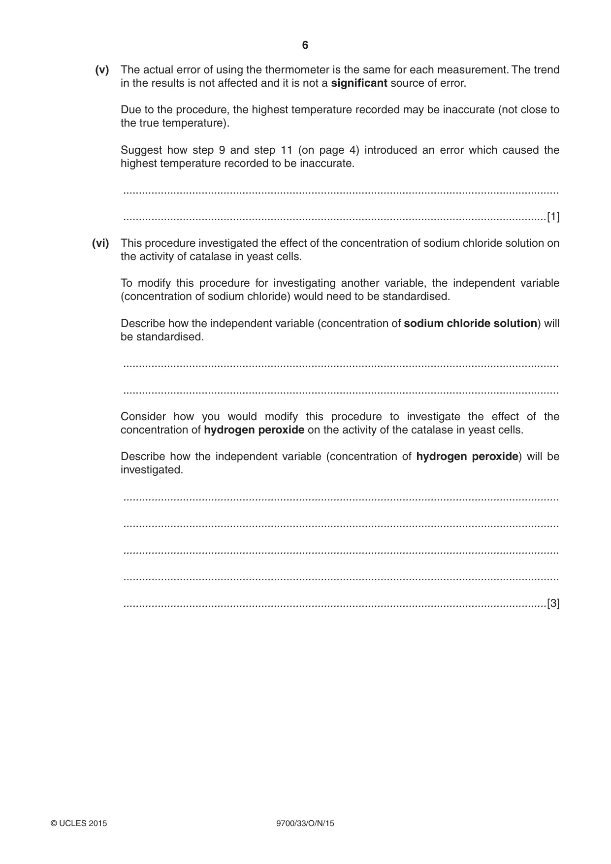 Cambridge A Level Biology 9700 2015 Oct/Nov Paper 3 · Variant 3 question paper, page 6 of 12