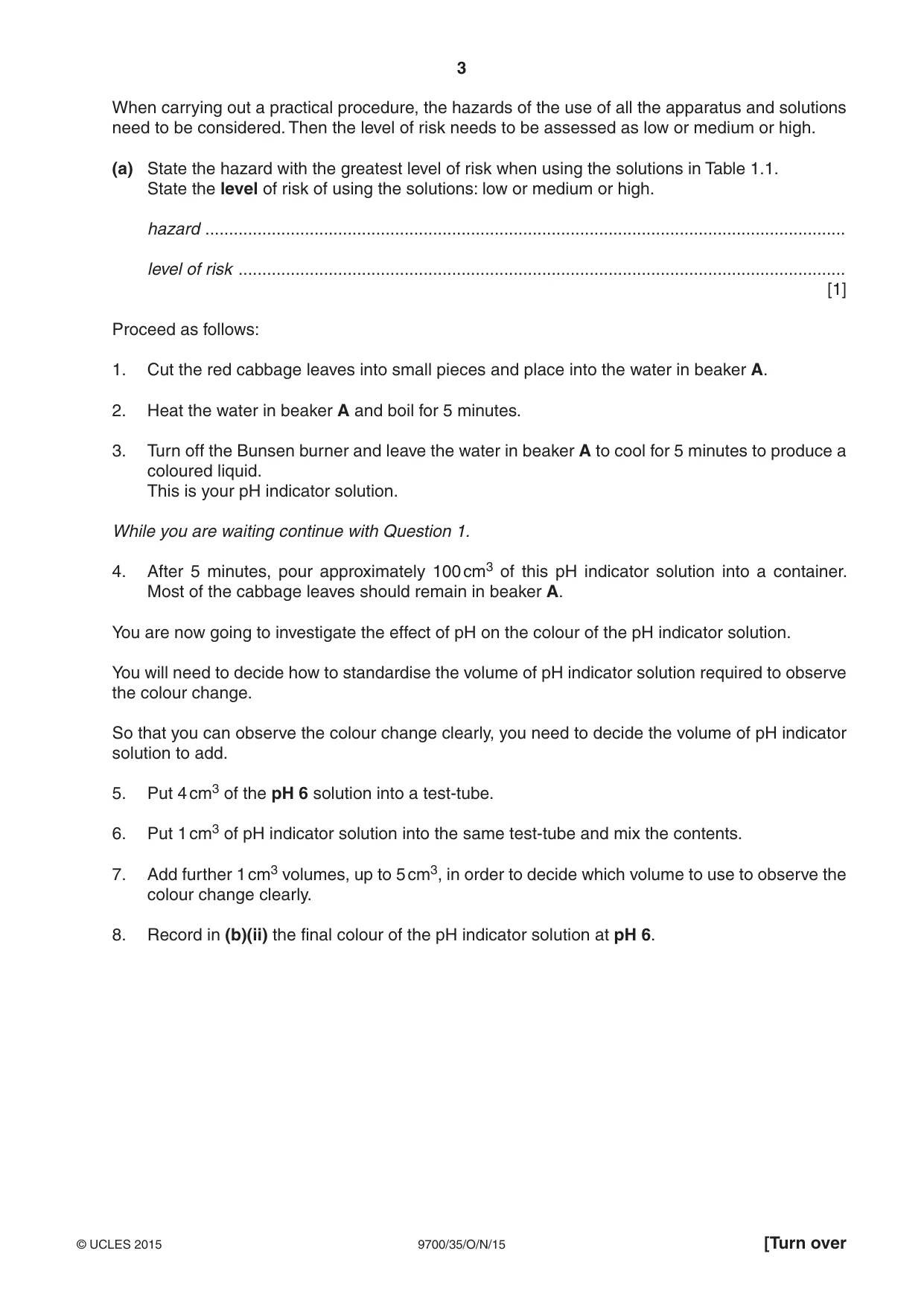 Cambridge A Level Biology 9700 2015 Oct/Nov Paper 3 · Variant 5 question paper, page 3 of 12