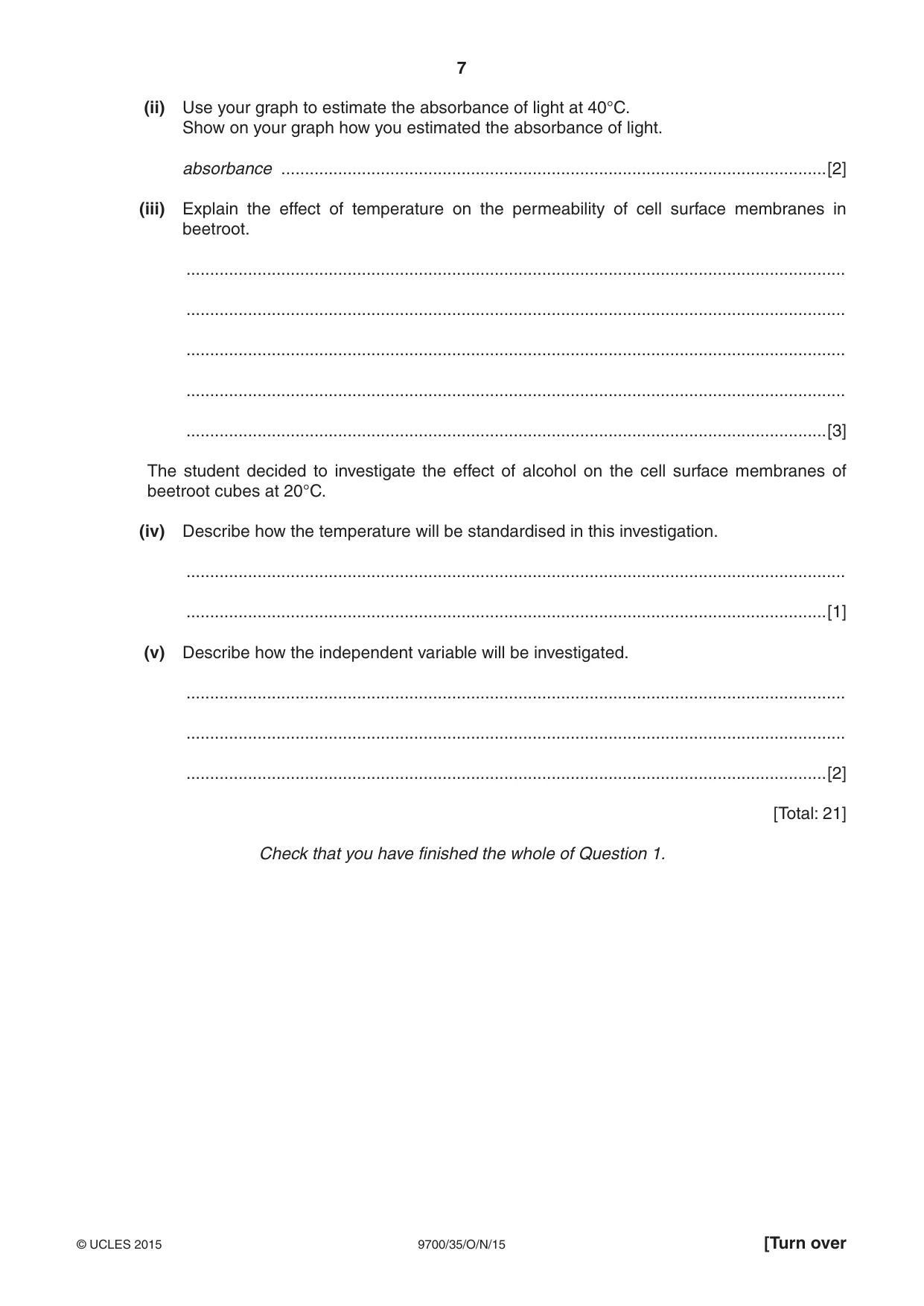 Cambridge A Level Biology 9700 2015 Oct/Nov Paper 3 · Variant 5 question paper, page 7 of 12