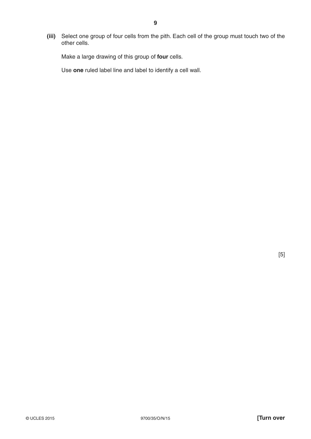 Cambridge A Level Biology 9700 2015 Oct/Nov Paper 3 · Variant 5 question paper, page 9 of 12