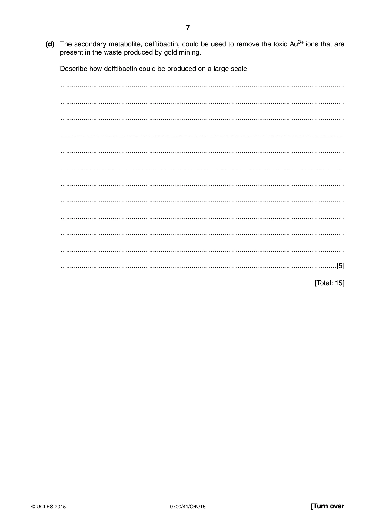 Cambridge A Level Biology 9700 2015 Oct/Nov Paper 4 · Variant 1 question paper, page 7 of 24