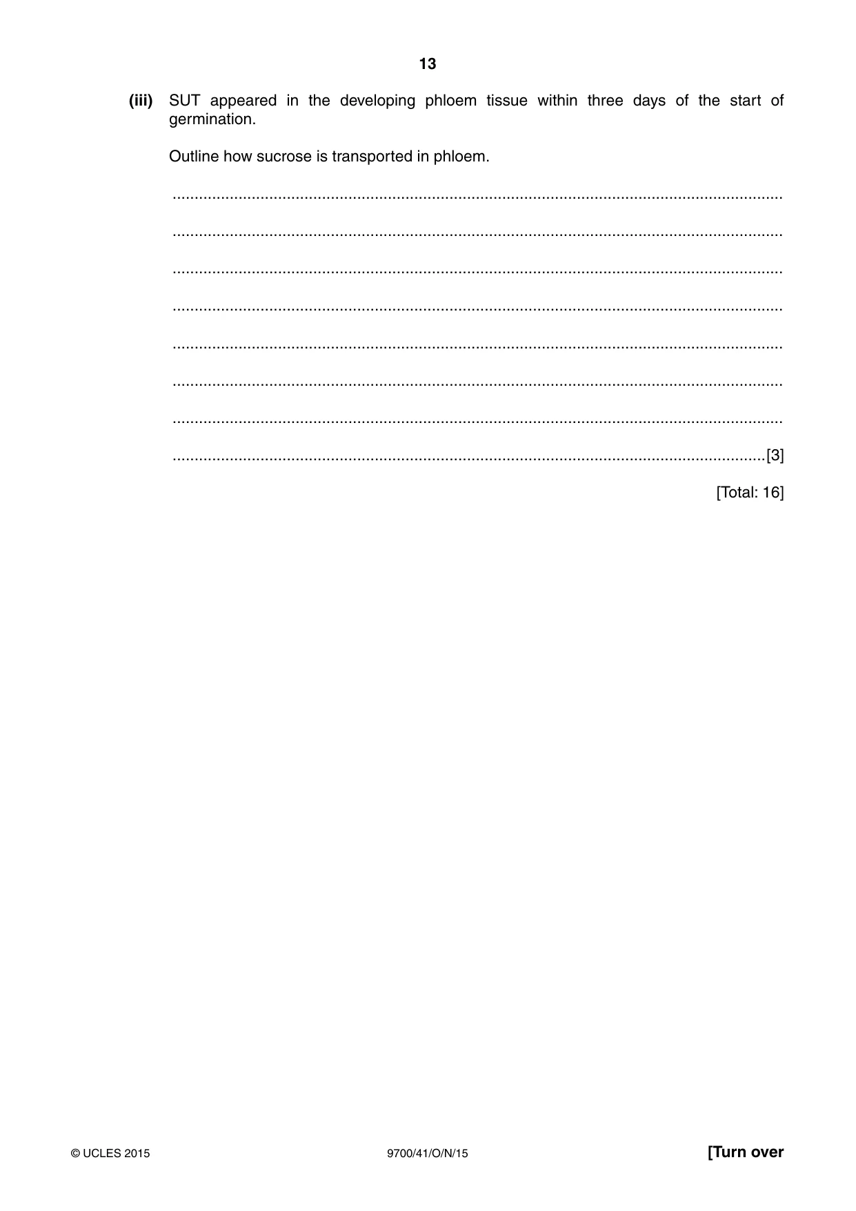 Cambridge A Level Biology 9700 2015 Oct/Nov Paper 4 · Variant 1 question paper, page 13 of 24