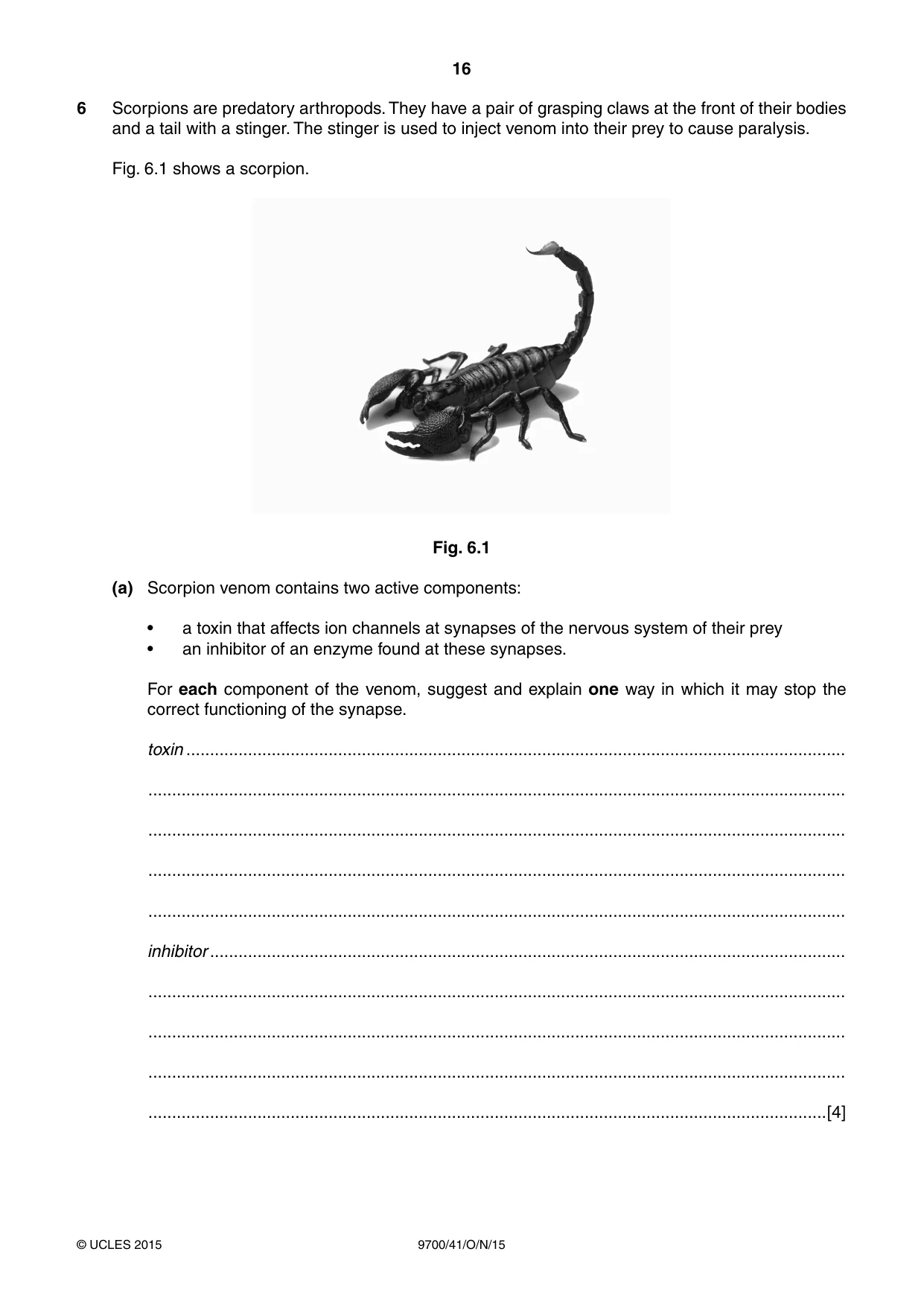 Cambridge A Level Biology 9700 2015 Oct/Nov Paper 4 · Variant 1 question paper, page 16 of 24