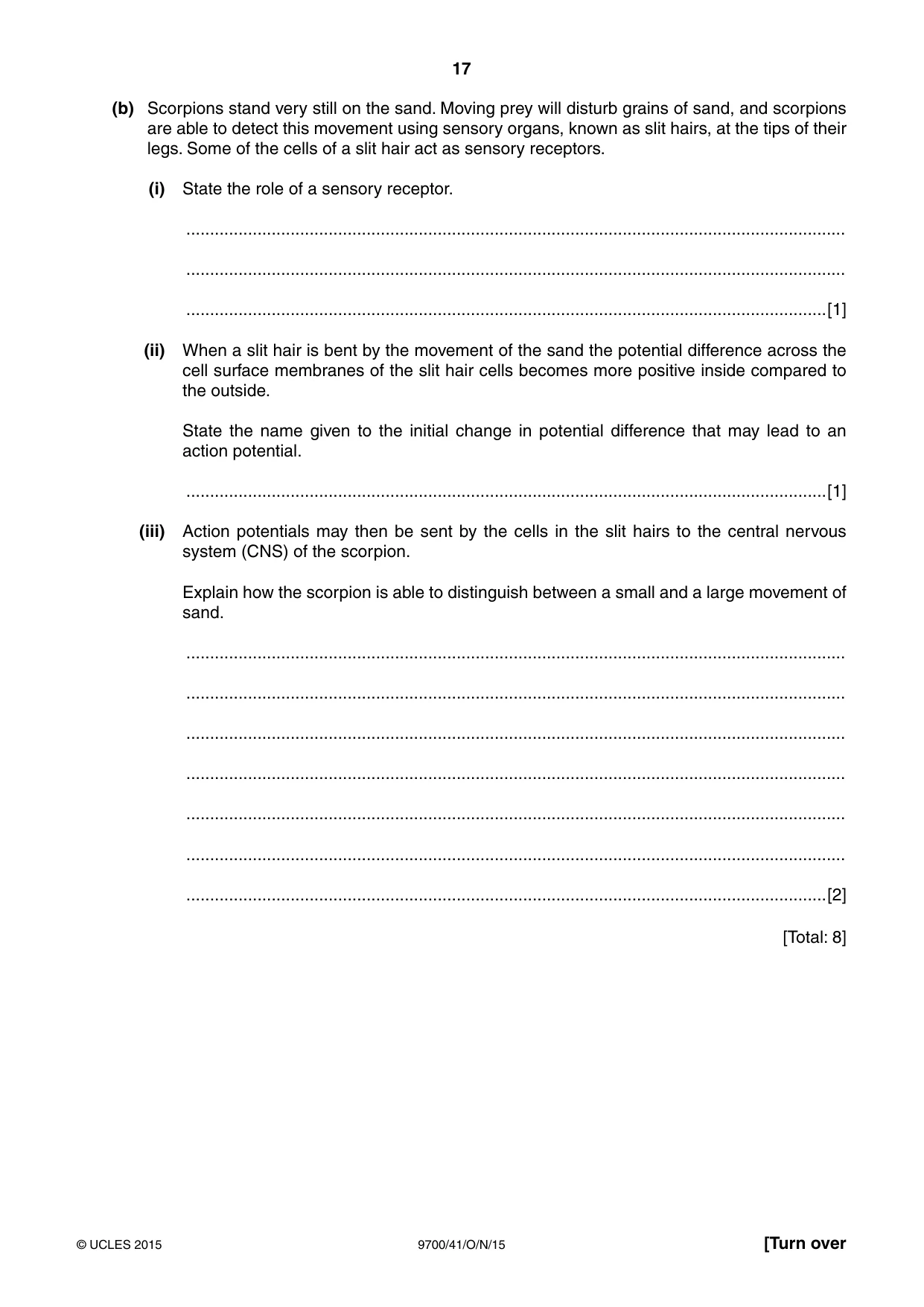 Cambridge A Level Biology 9700 2015 Oct/Nov Paper 4 · Variant 1 question paper, page 17 of 24