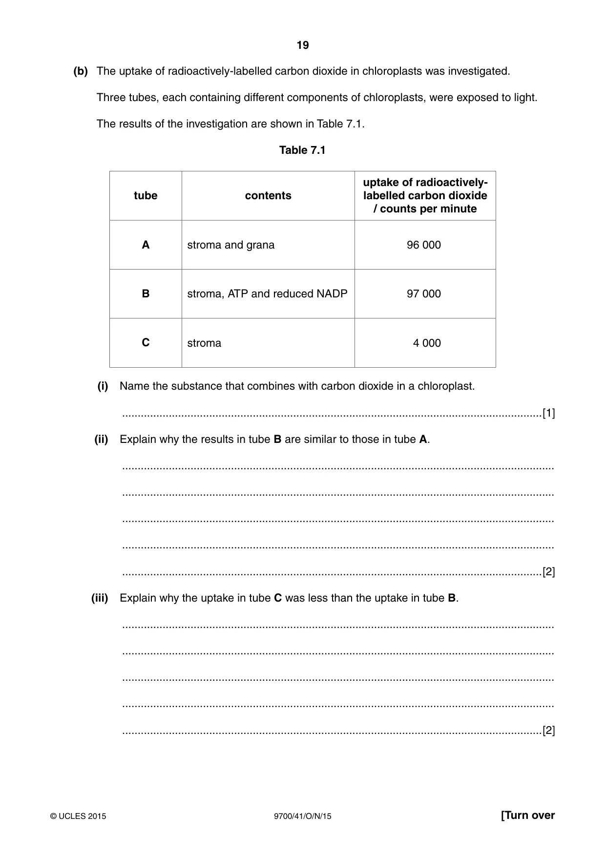 Cambridge A Level Biology 9700 2015 Oct/Nov Paper 4 · Variant 1 question paper, page 19 of 24