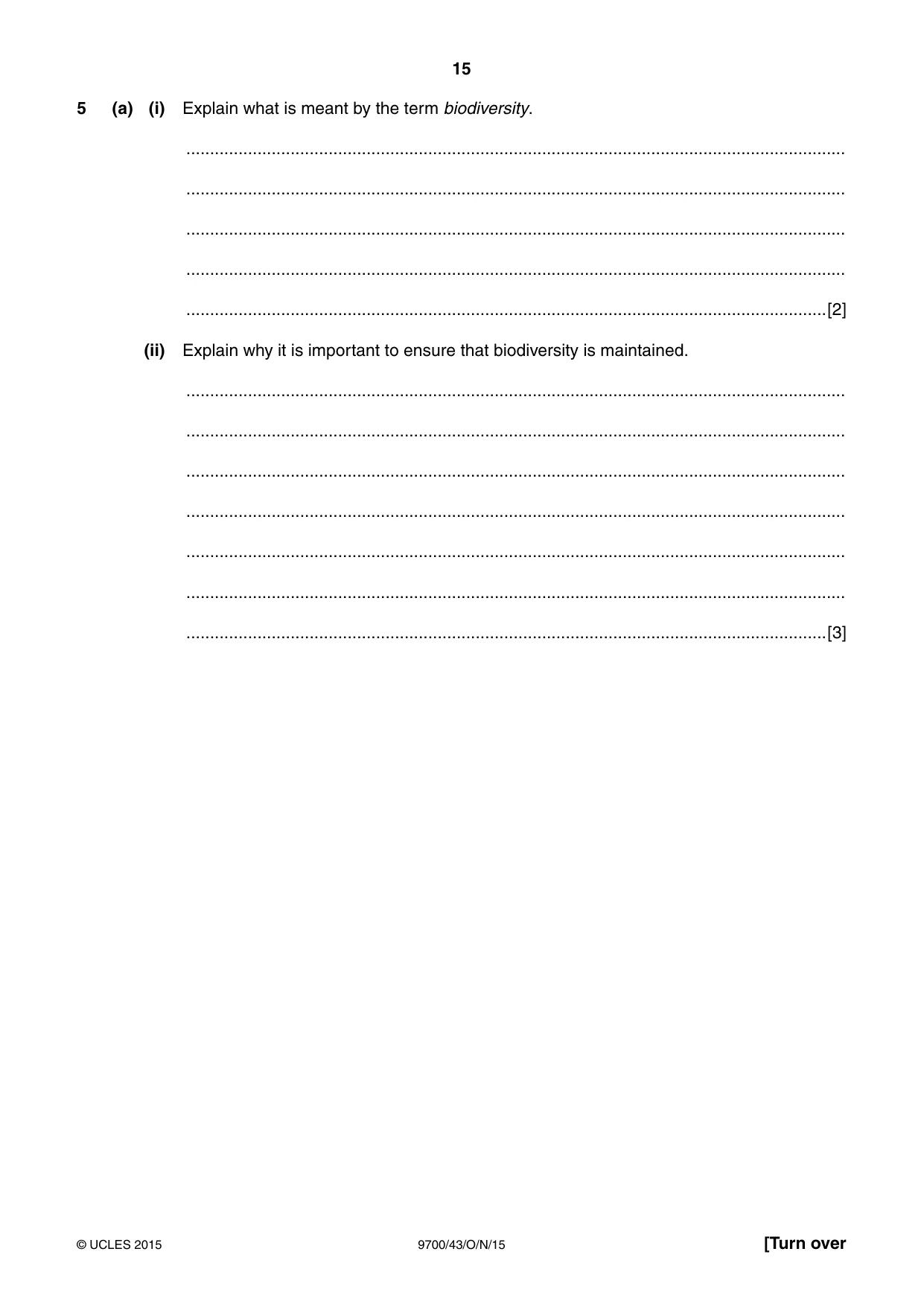 Cambridge A Level Biology 9700 2015 Oct/Nov Paper 4 · Variant 3 question paper, page 15 of 24