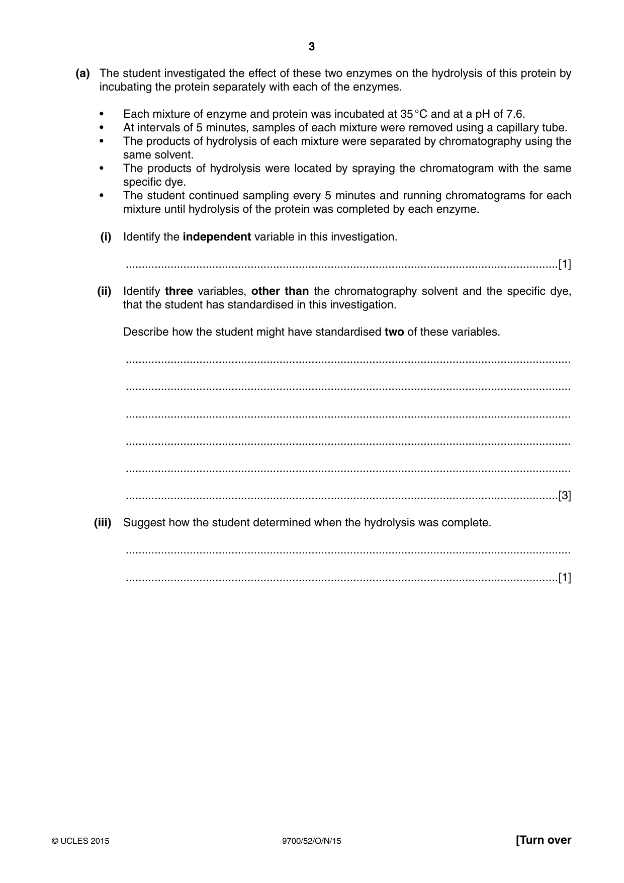Cambridge A Level Biology 9700 2015 Oct/Nov Paper 5 · Variant 2 question paper, page 3 of 8