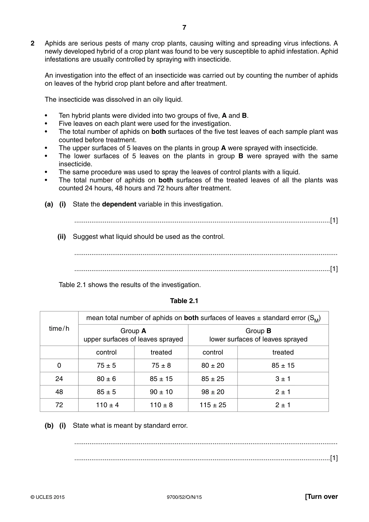 Cambridge A Level Biology 9700 2015 Oct/Nov Paper 5 · Variant 2 question paper, page 7 of 8