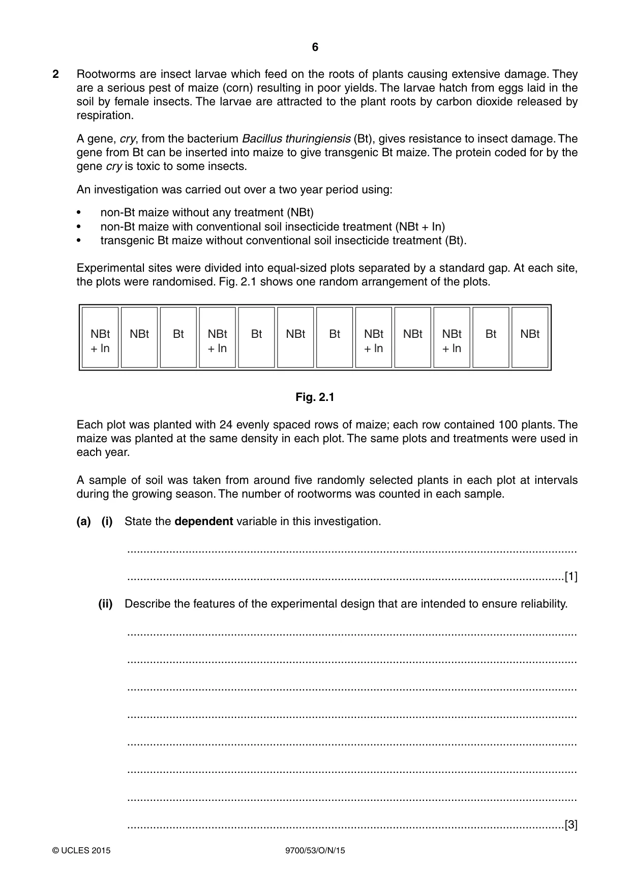 Cambridge A Level Biology 9700 2015 Oct/Nov Paper 5 · Variant 3 question paper, page 6 of 8