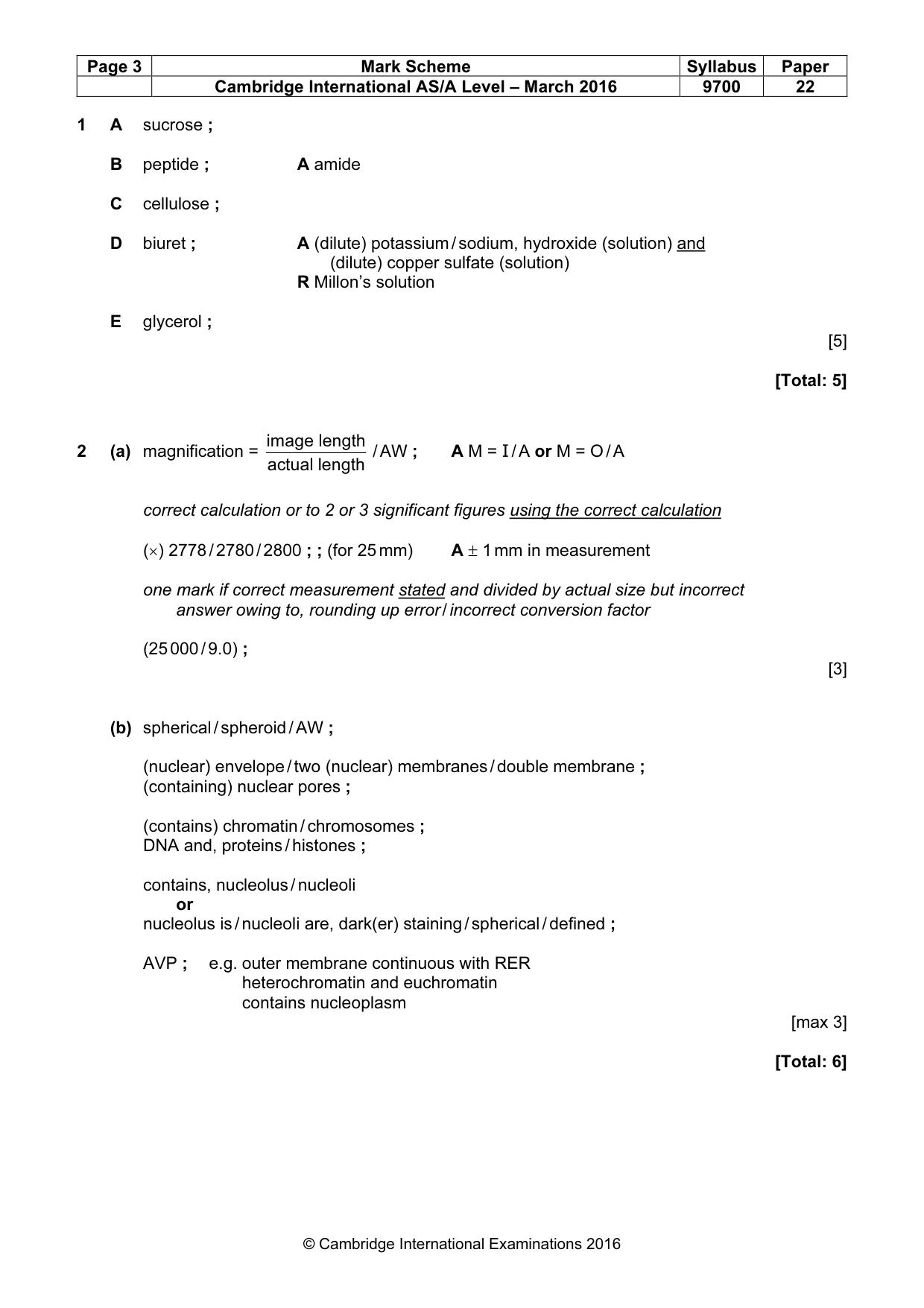 Mark scheme, page 3 of 8