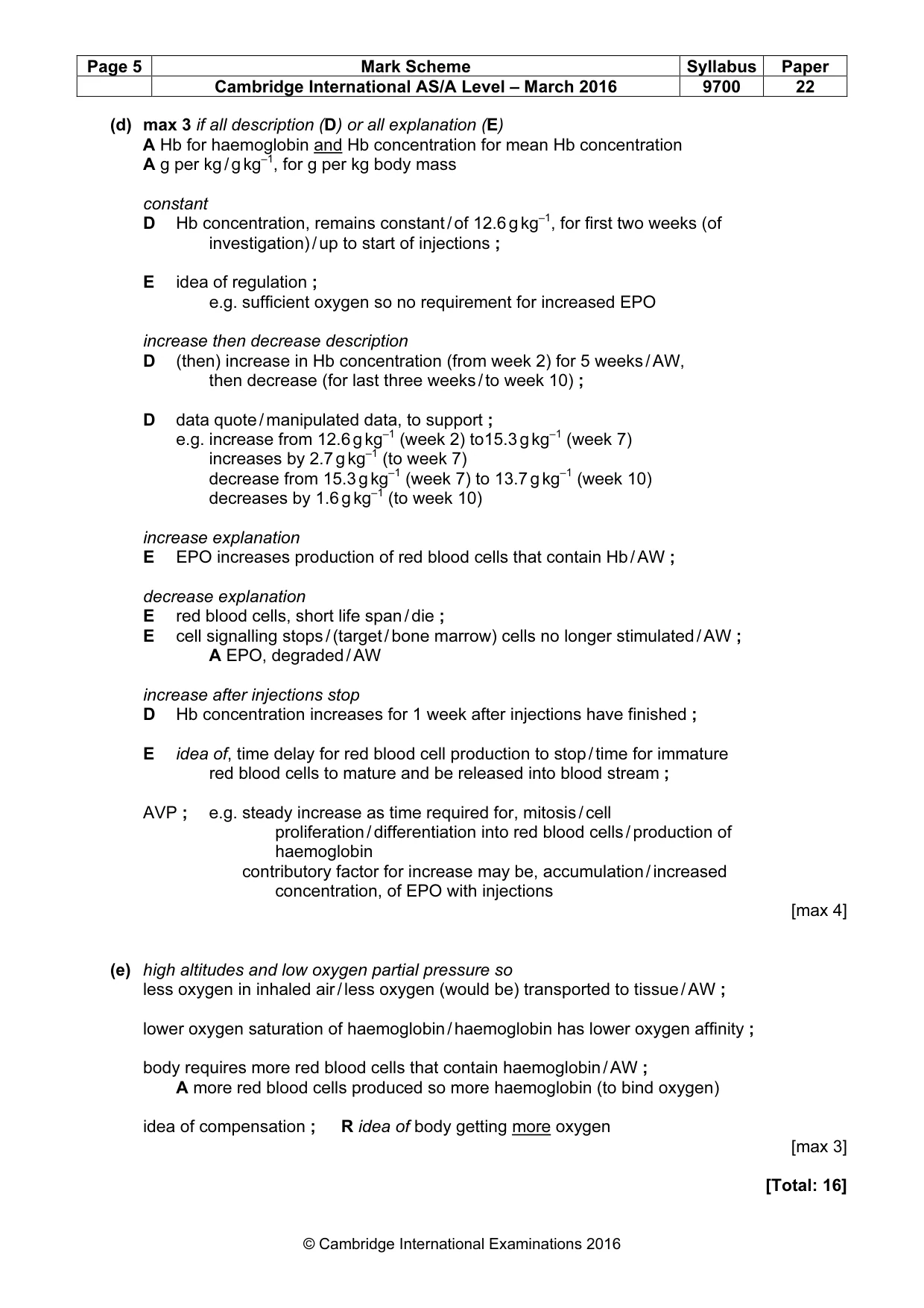 Mark scheme, page 5 of 8