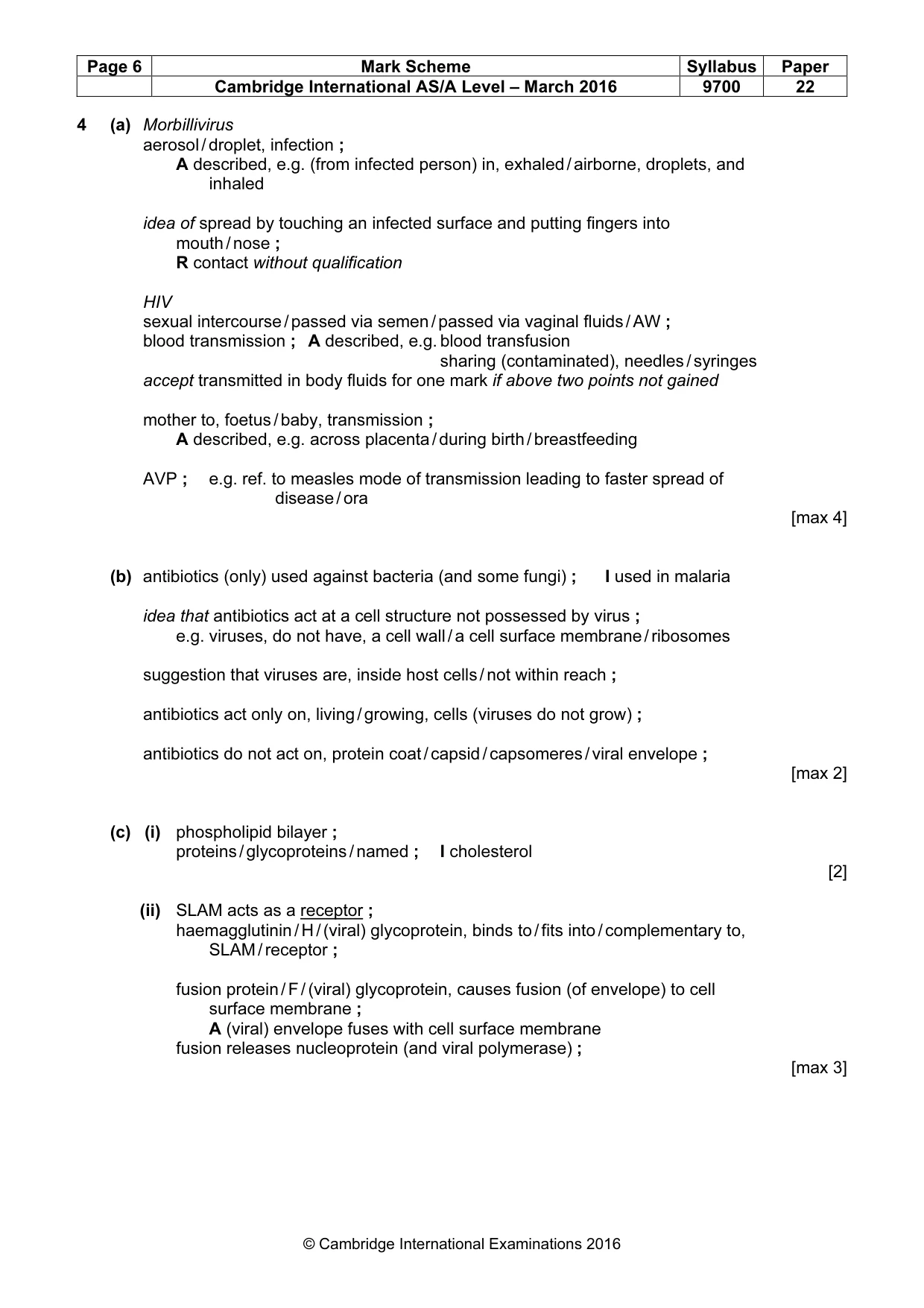 Mark scheme, page 6 of 8