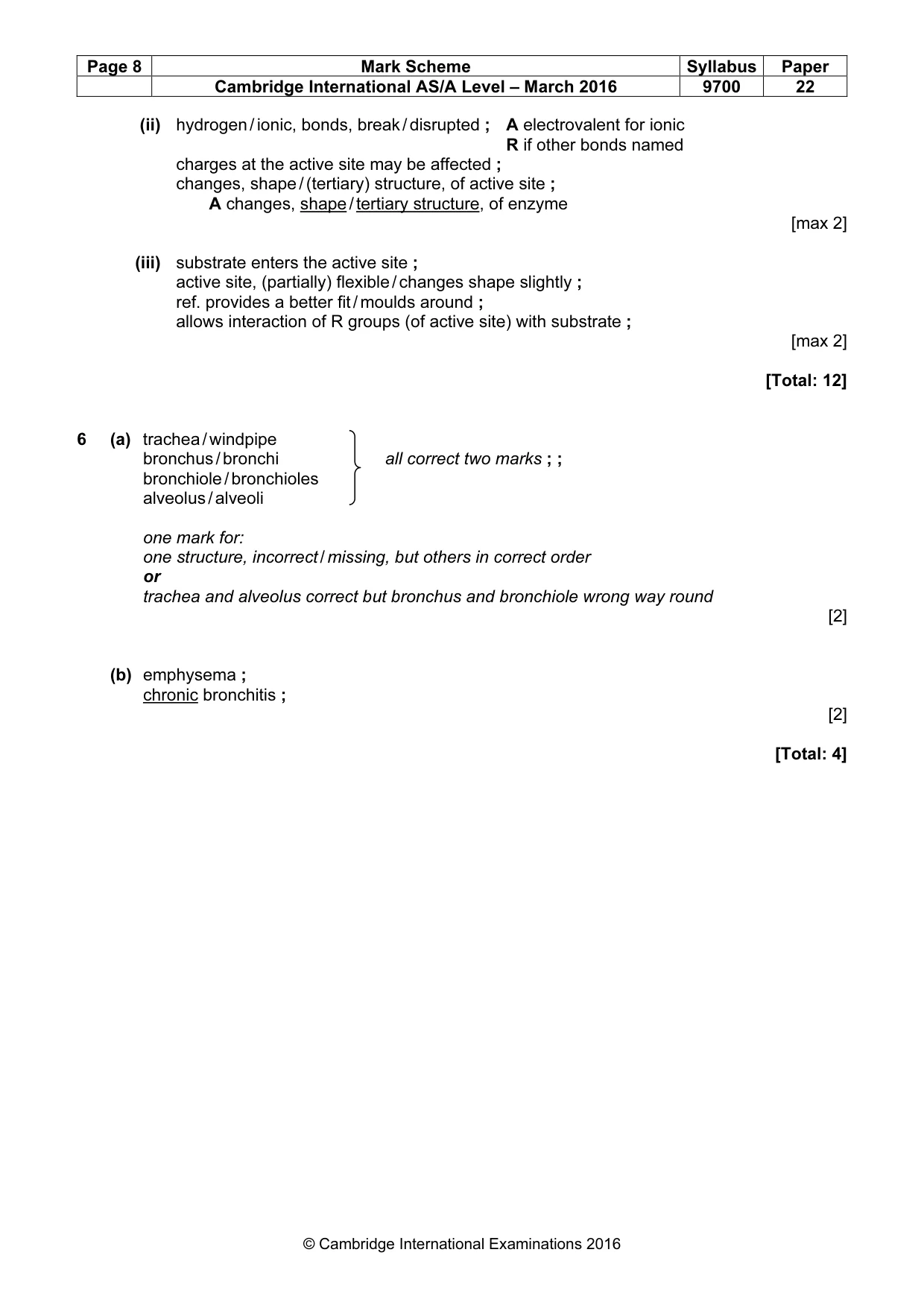 Mark scheme, page 8 of 8