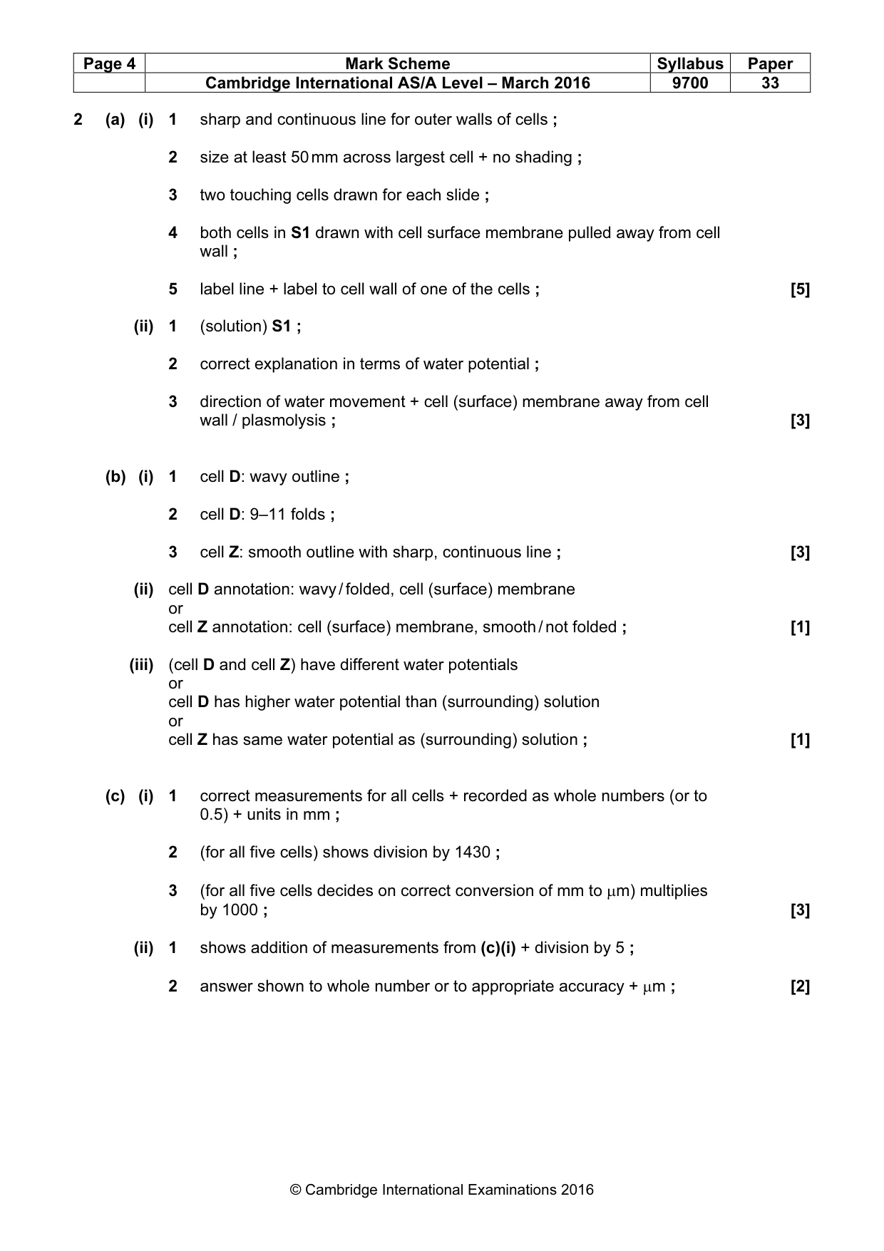 Mark scheme, page 4 of 4