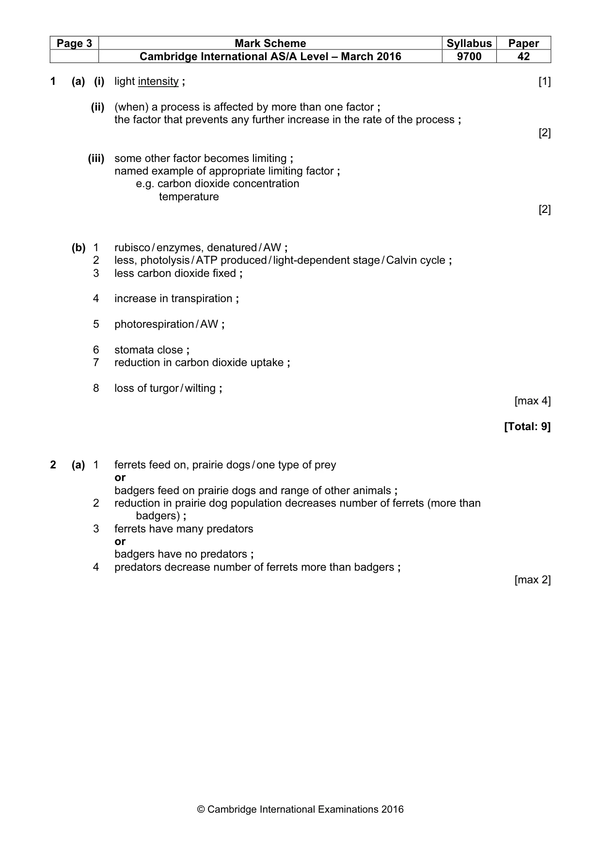 Mark scheme, page 3 of 10