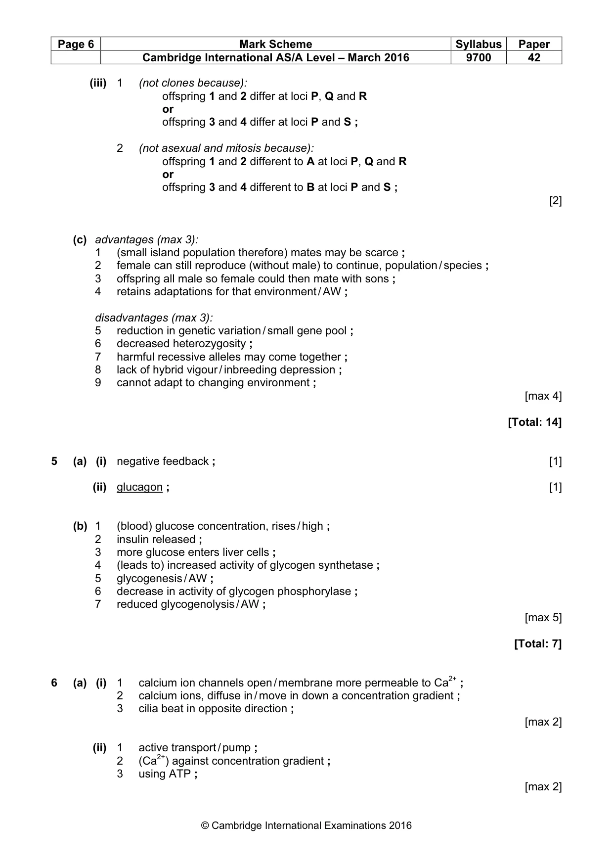 Mark scheme, page 6 of 10