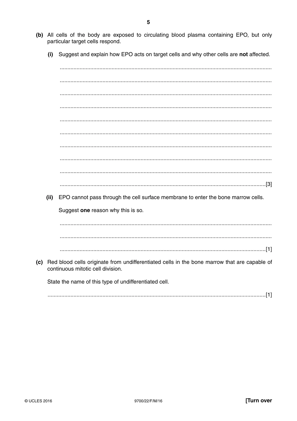 Cambridge A Level Biology 9700 2016 Feb/March Paper 2 · Variant 2 question paper, page 5 of 16