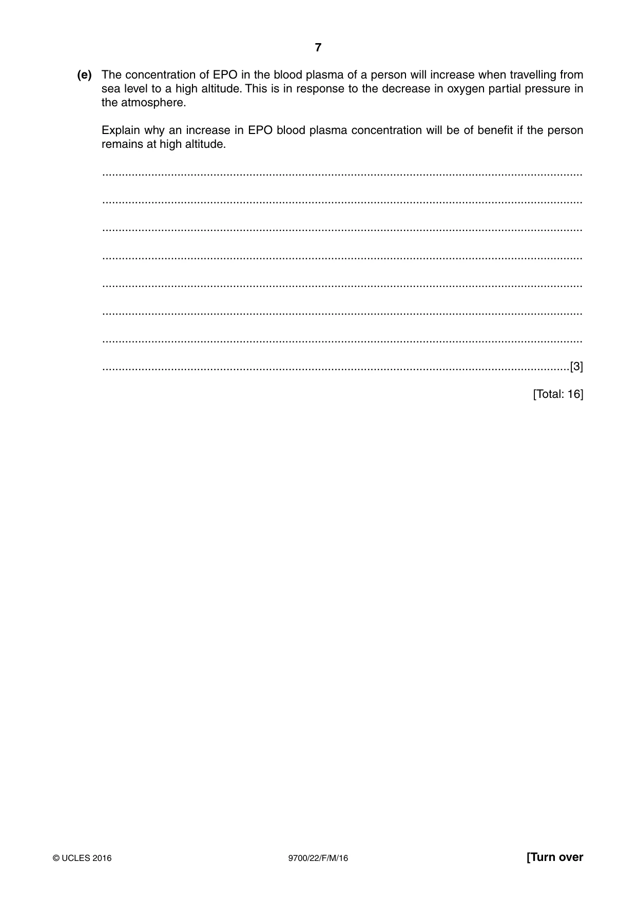 Cambridge A Level Biology 9700 2016 Feb/March Paper 2 · Variant 2 question paper, page 7 of 16