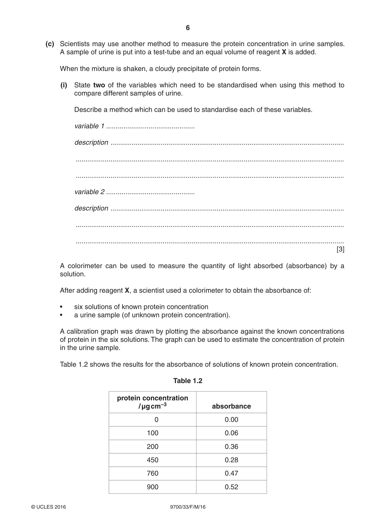 Cambridge A Level Biology 9700 2016 Feb/March Paper 3 · Variant 3 question paper, page 6 of 12