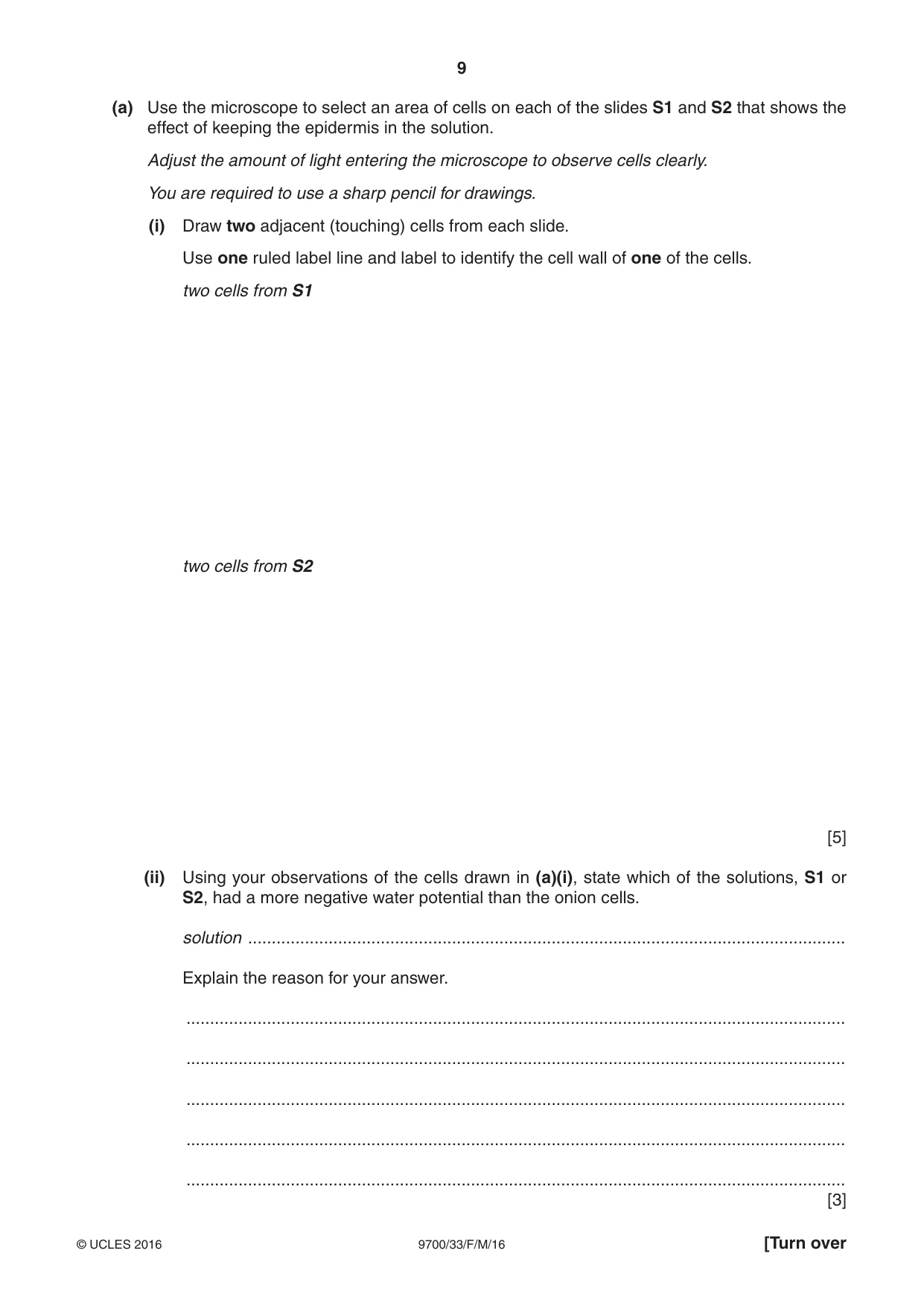 Cambridge A Level Biology 9700 2016 Feb/March Paper 3 · Variant 3 question paper, page 9 of 12