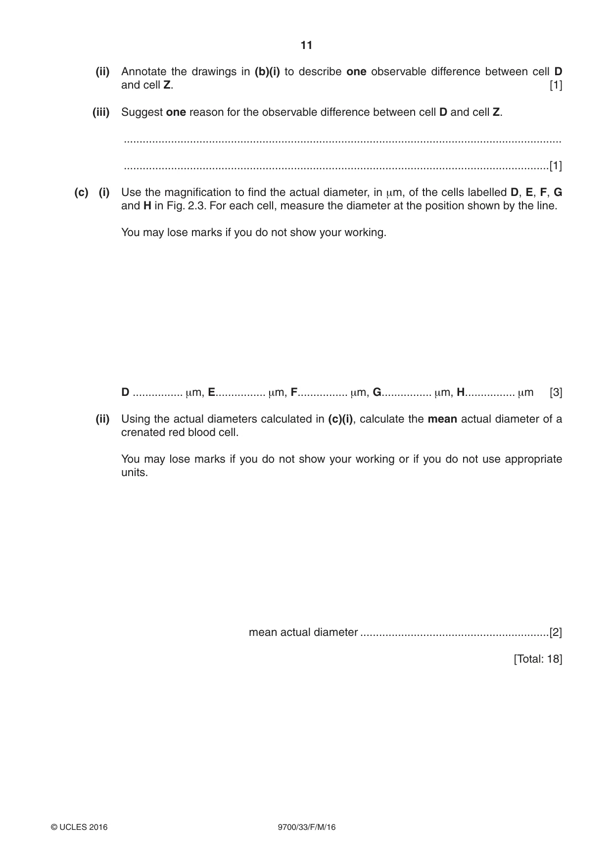 Cambridge A Level Biology 9700 2016 Feb/March Paper 3 · Variant 3 question paper, page 11 of 12