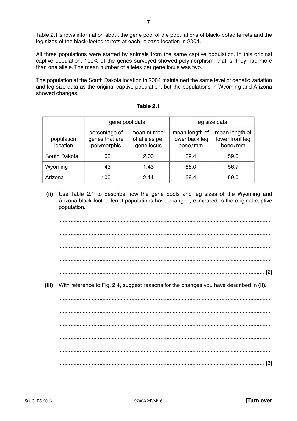 Cambridge A Level Biology 9700 2016 Feb/March Paper 4 · Variant 2 question paper, page 7 of 28