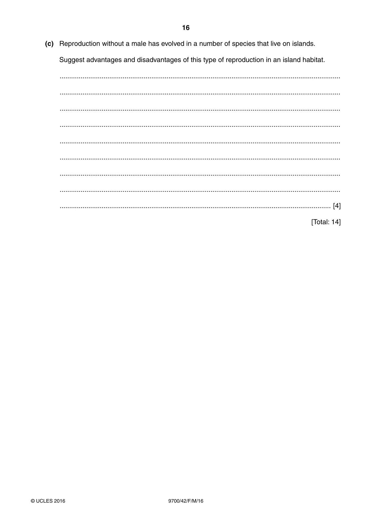 Cambridge A Level Biology 9700 2016 Feb/March Paper 4 · Variant 2 question paper, page 16 of 28