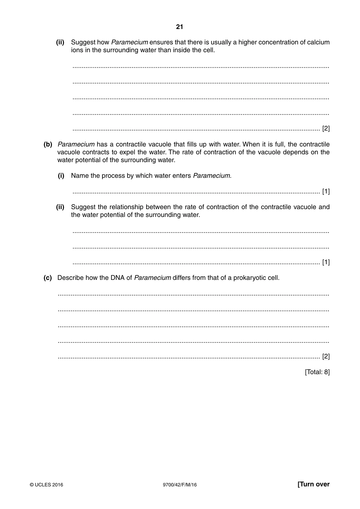 Cambridge A Level Biology 9700 2016 Feb/March Paper 4 · Variant 2 question paper, page 21 of 28